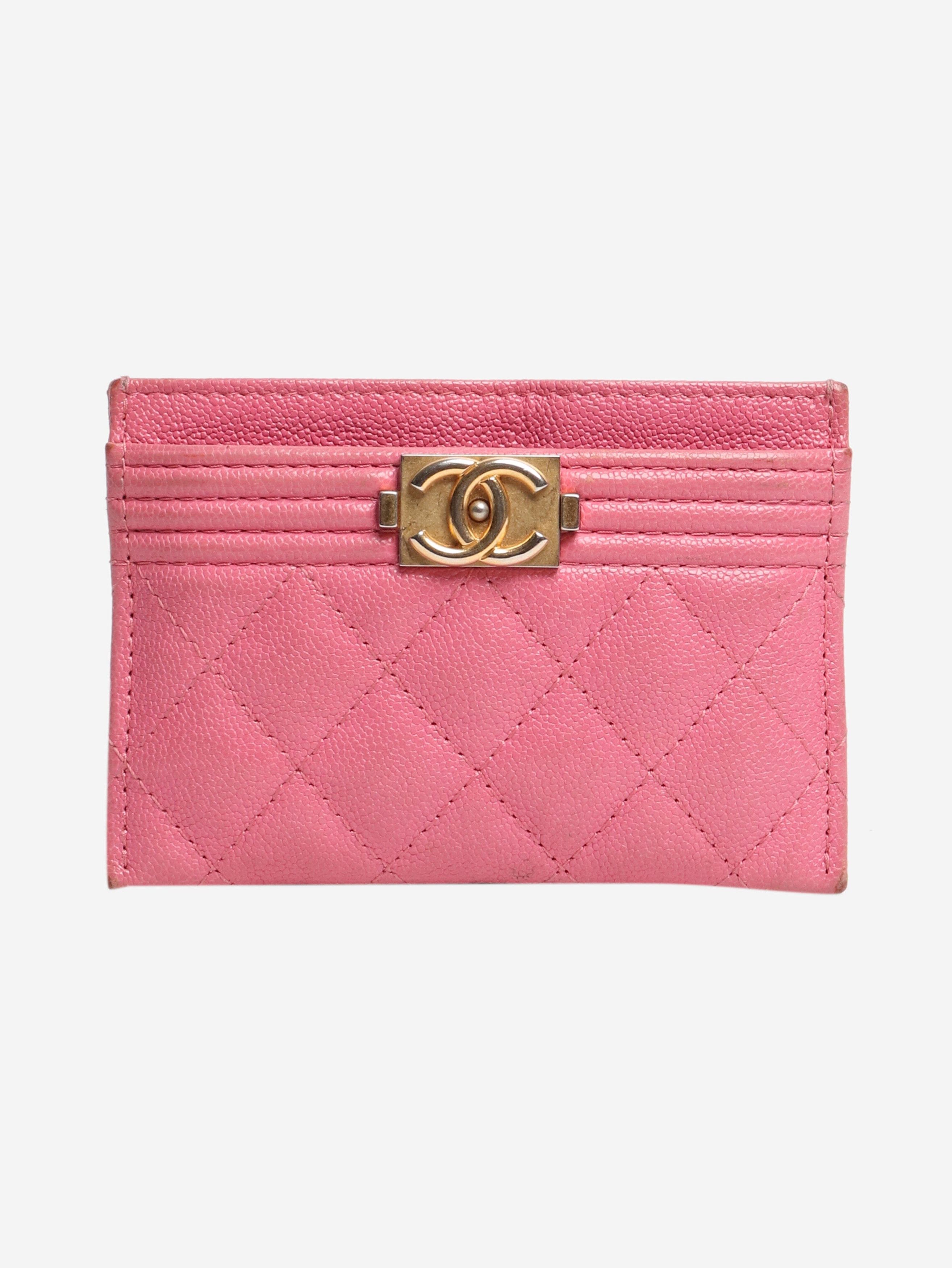 Chanel Pink 2018 Boy caviar quilted cardholder Size ONE SIZE - 1 Thumbnail