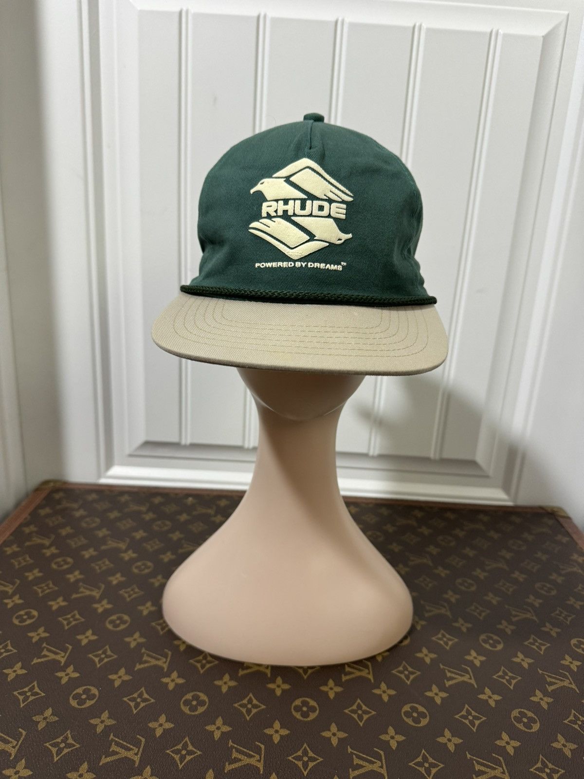 image of Rhude Dbl Eagle Logo Cap in Green, Men's