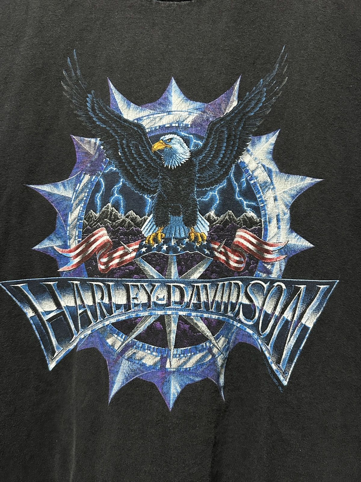 Harley Davidson × Vintage Vintage 1994 Harley Davidson Single Stitch Eagle T-Shirt Size US L / EU 52-54 / 3 - 3 Thumbnail