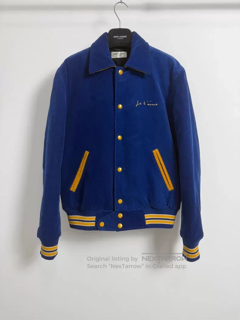 Saint Laurent Paris Saint Laurent Paris Blue Corduroy Baseball Jacket i Size US M / EU 48-50 / 2 - 1 Thumbnail