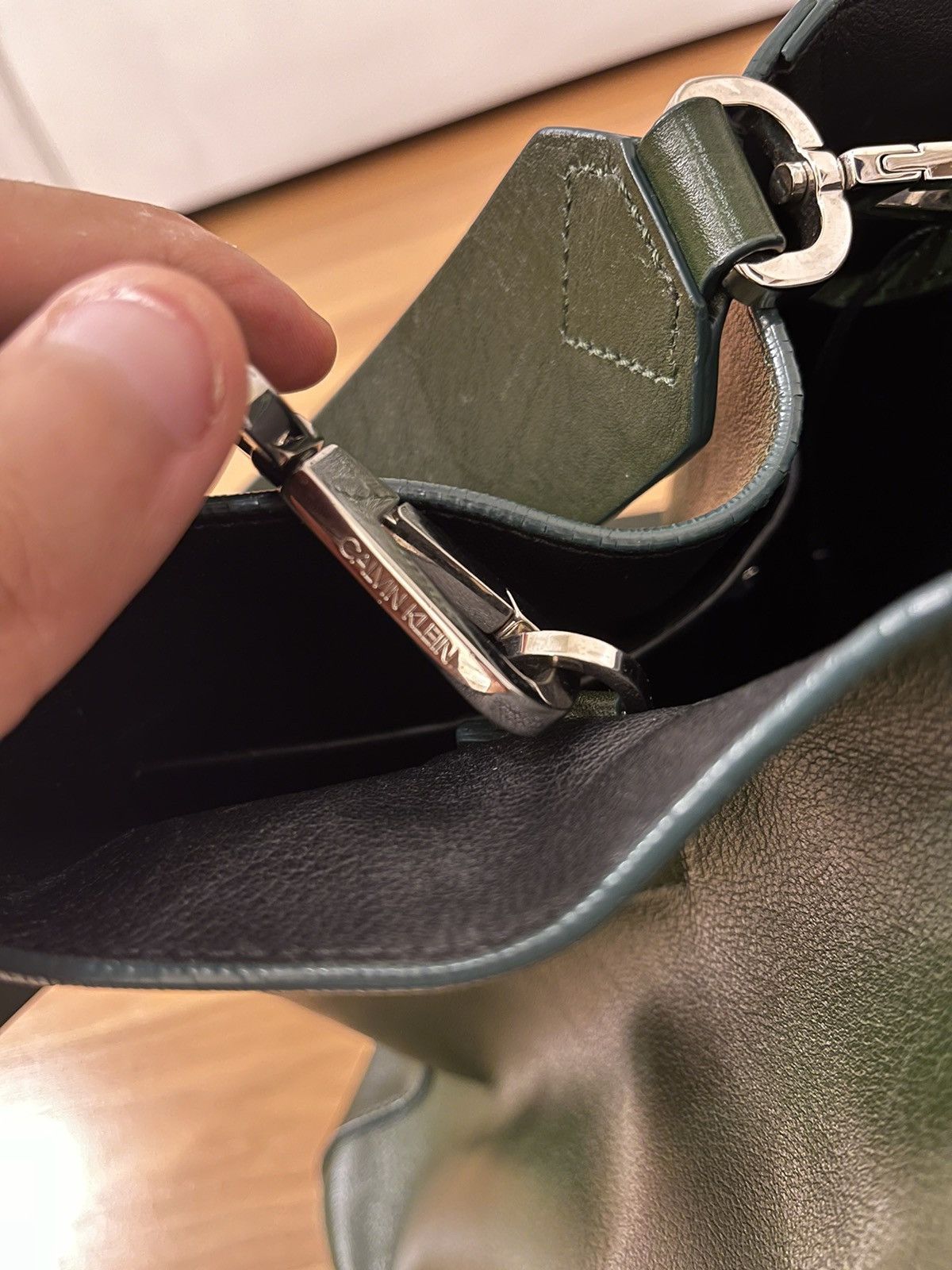Calvin Klein 205W39NYC Calvin Klein 205W39NYC Green Leather Bucket Bag Size ONE SIZE - 12 Thumbnail
