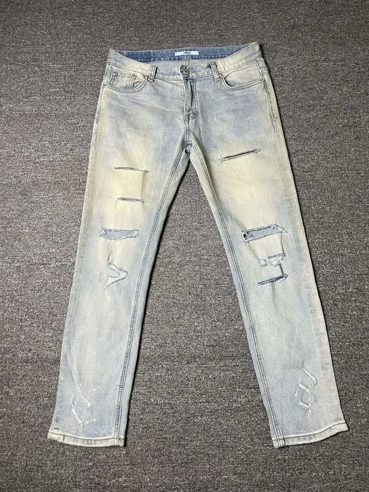 Japanese Brand × Vintage POMELO Brand Skinny Ripped Jeans (84) Size US 32 / EU 48 - 1 Thumbnail