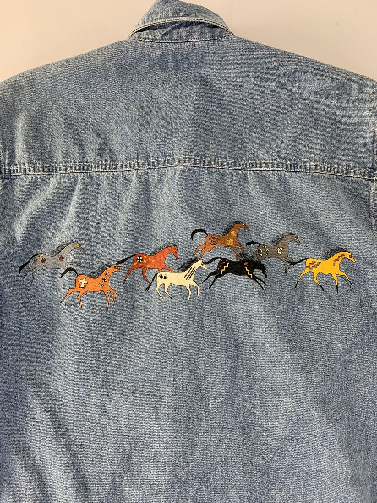Japanese Brand TR Three Rivers Stampede Running Horse Chambray Longsleeve Size US M / EU 48-50 / 2 - 9 Thumbnail