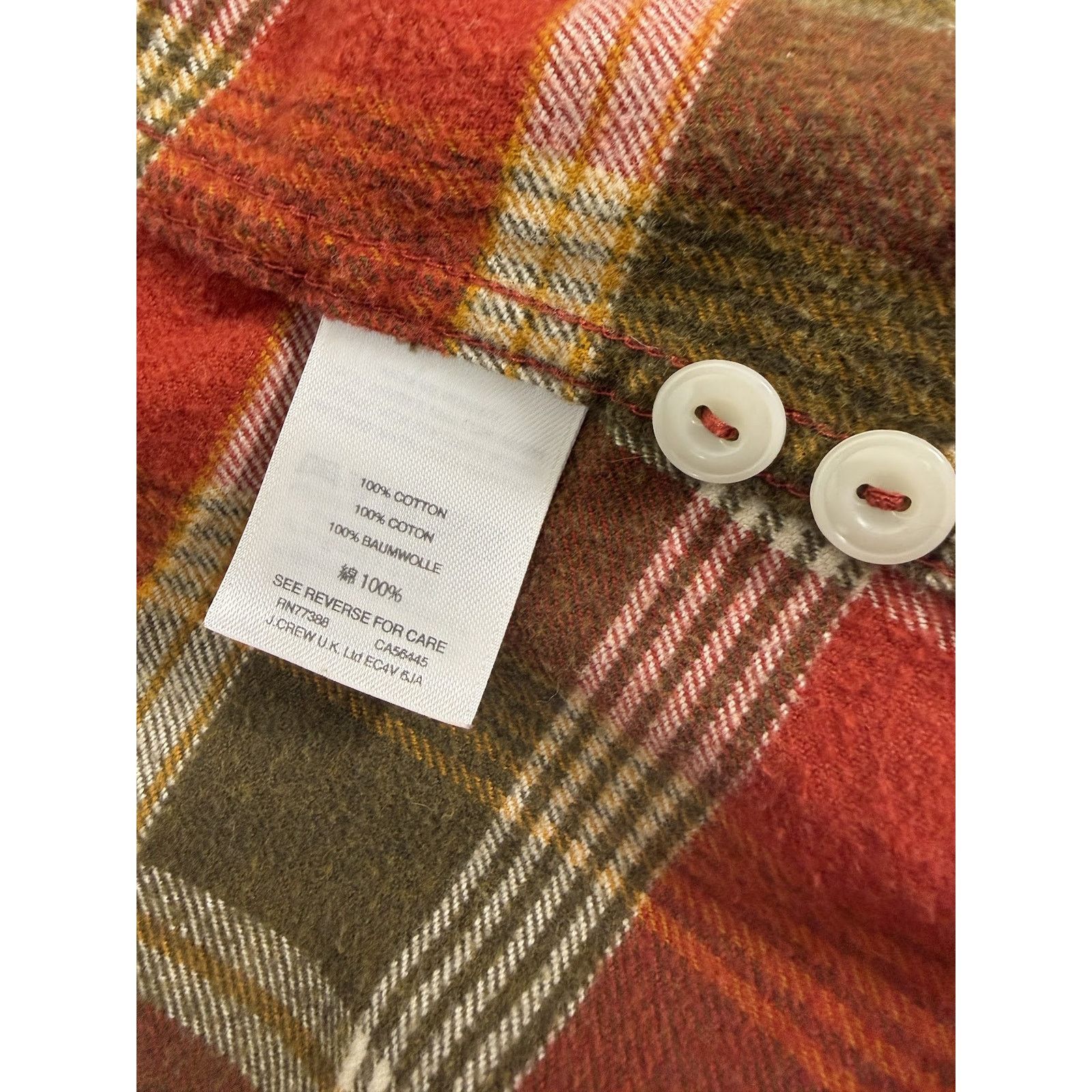 J.Crew Wallace & Barnes J.Crew Flannel Red/Green Plaid Button Up Size US L / EU 52-54 / 3 - 6 Thumbnail