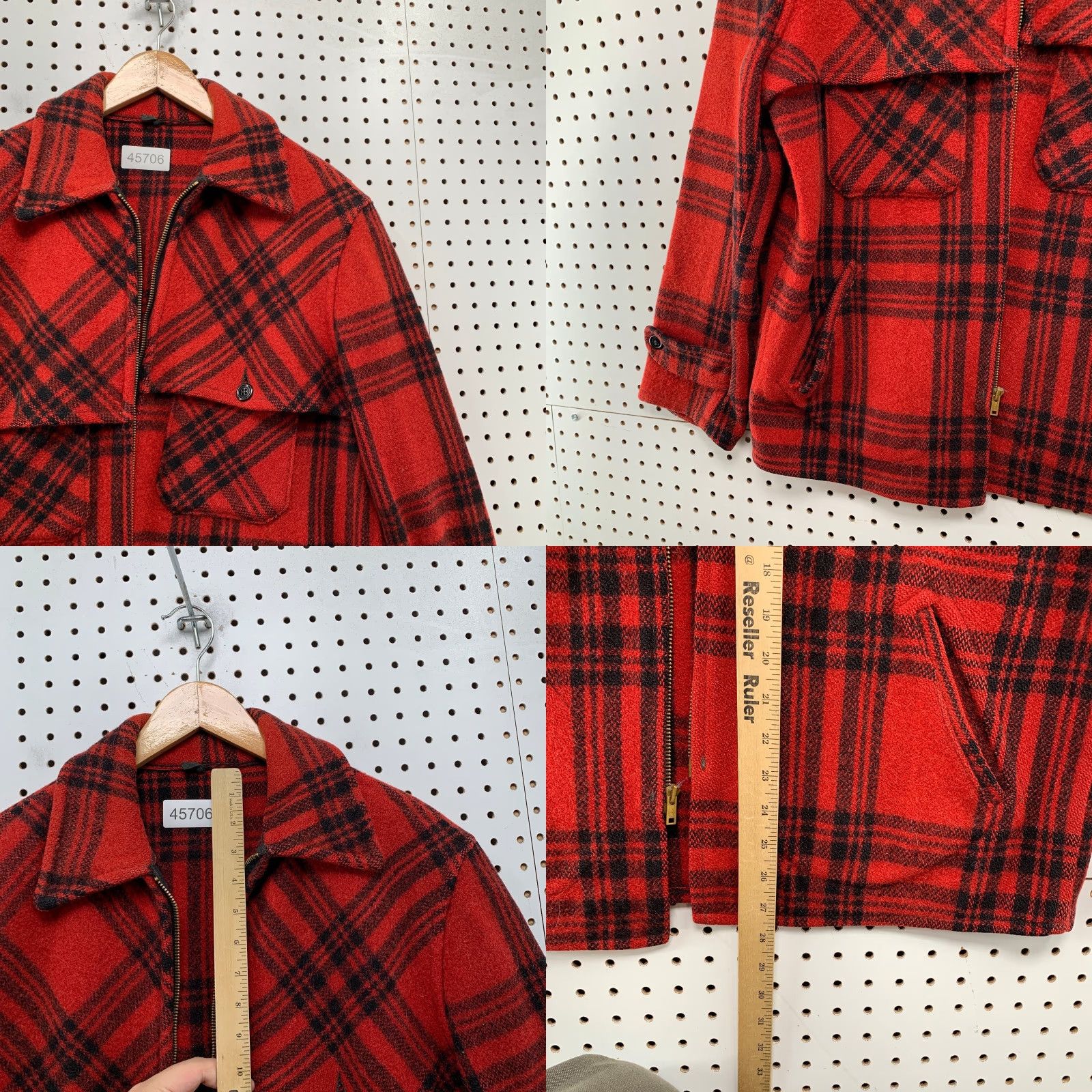 Vintage VINTAGE Hercules Wool Jacket Mens M Red Buffalo Plaid Hunting Western 60s 50s Bomber Jacket Wool Pattern Modern Size US M / EU 48-50 / 2 - 8 Thumbnail