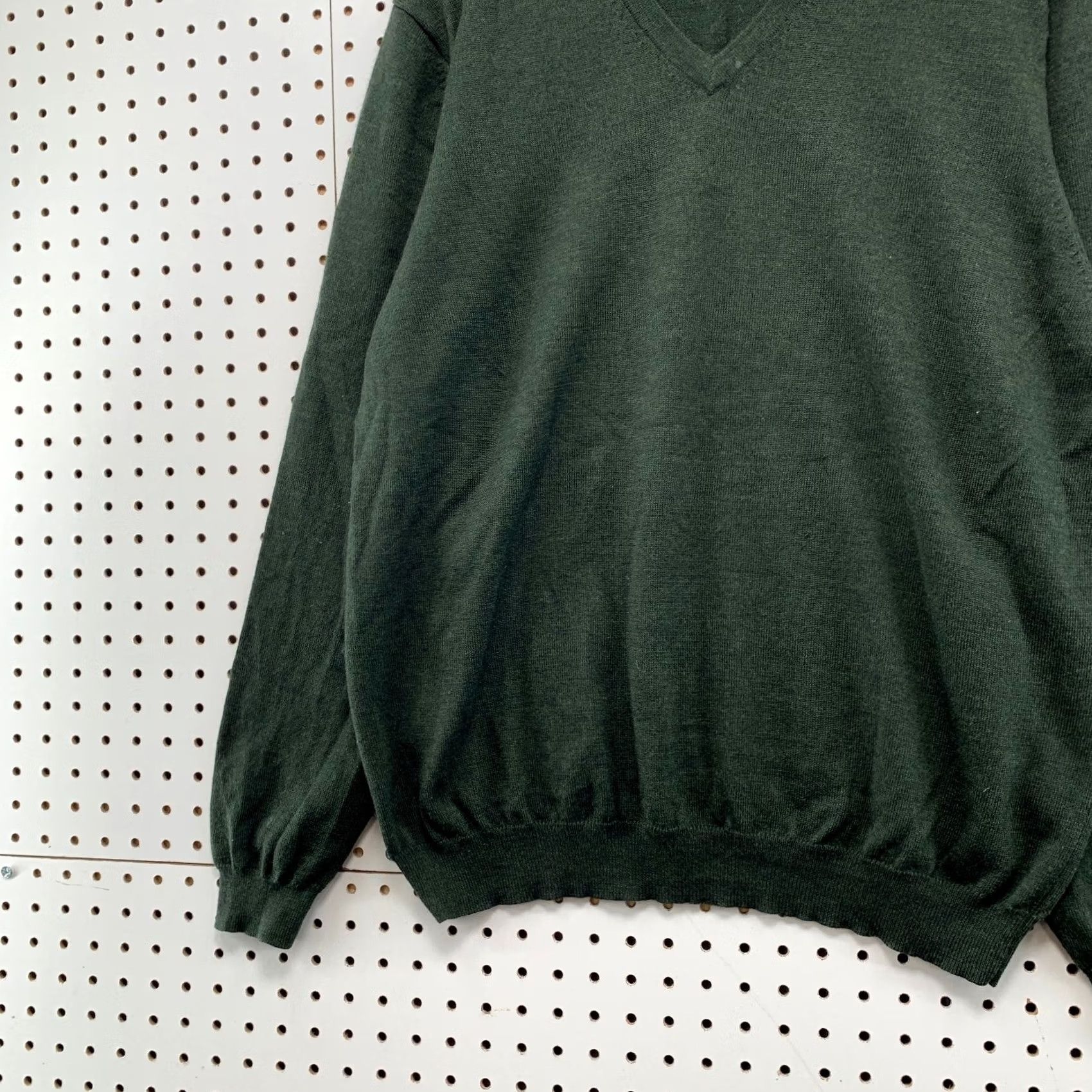 Brooks Brothers Brooks Brothers Merino Wool Sweater Mens Large Green Stretch V Neck Lightweight Pullover Knit Casual Wool Size US L / EU 52-54 / 3 - 5 Thumbnail