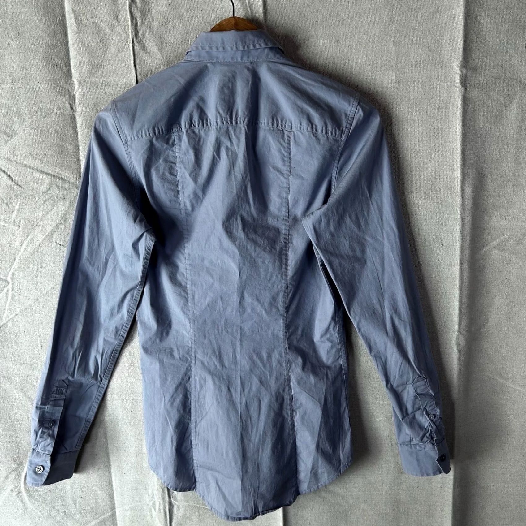 Armani Exchange Armani Exchange Mens Light Blue Long Sleeve Button Down Super Slim Shirt Size US S / EU 44-46 / 1 - 3 Thumbnail