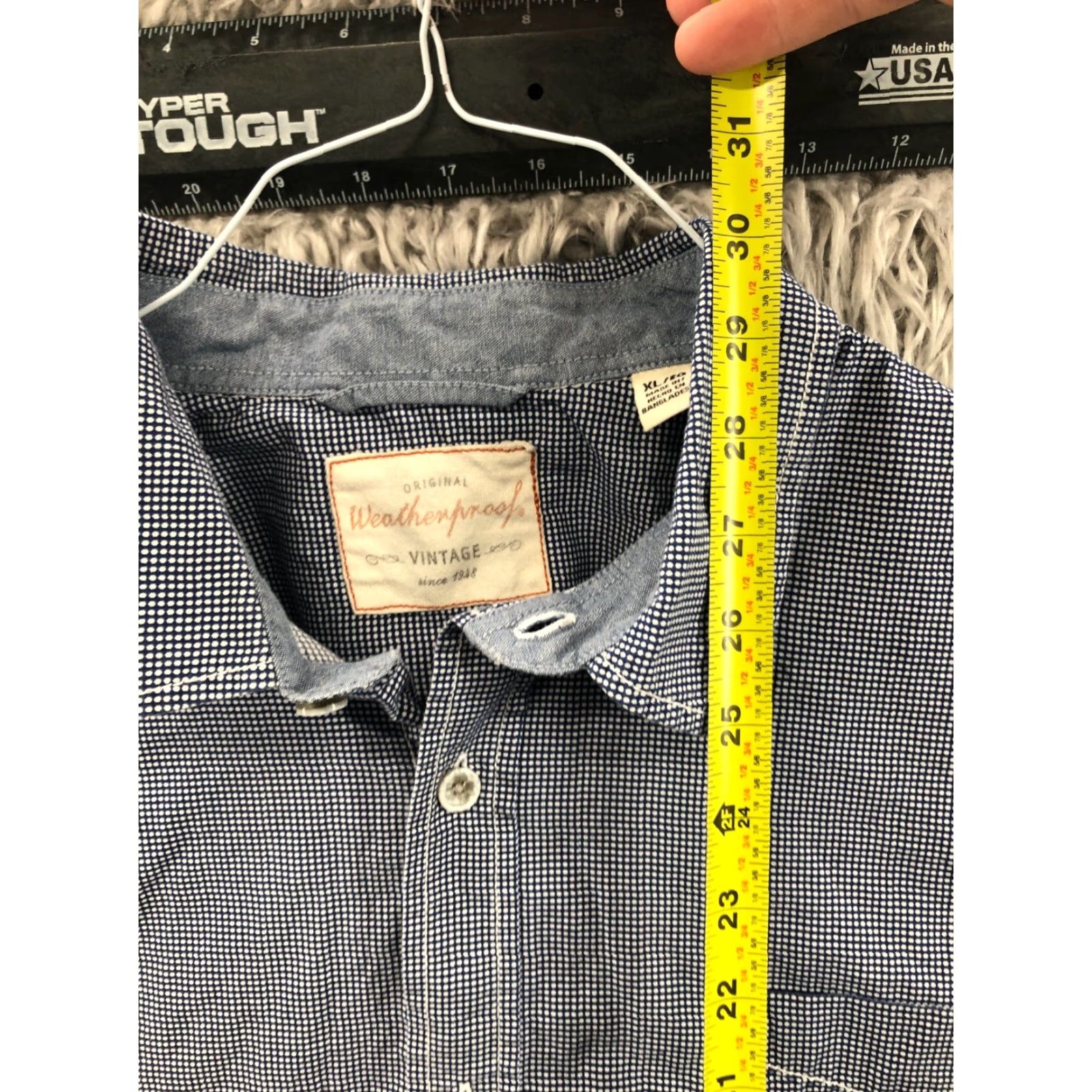 Weatherproof Weatherproof Shirt XL Blue Mens Long Sleeve Spread Collar Size US XL / EU 56 / 4 - 5 Thumbnail
