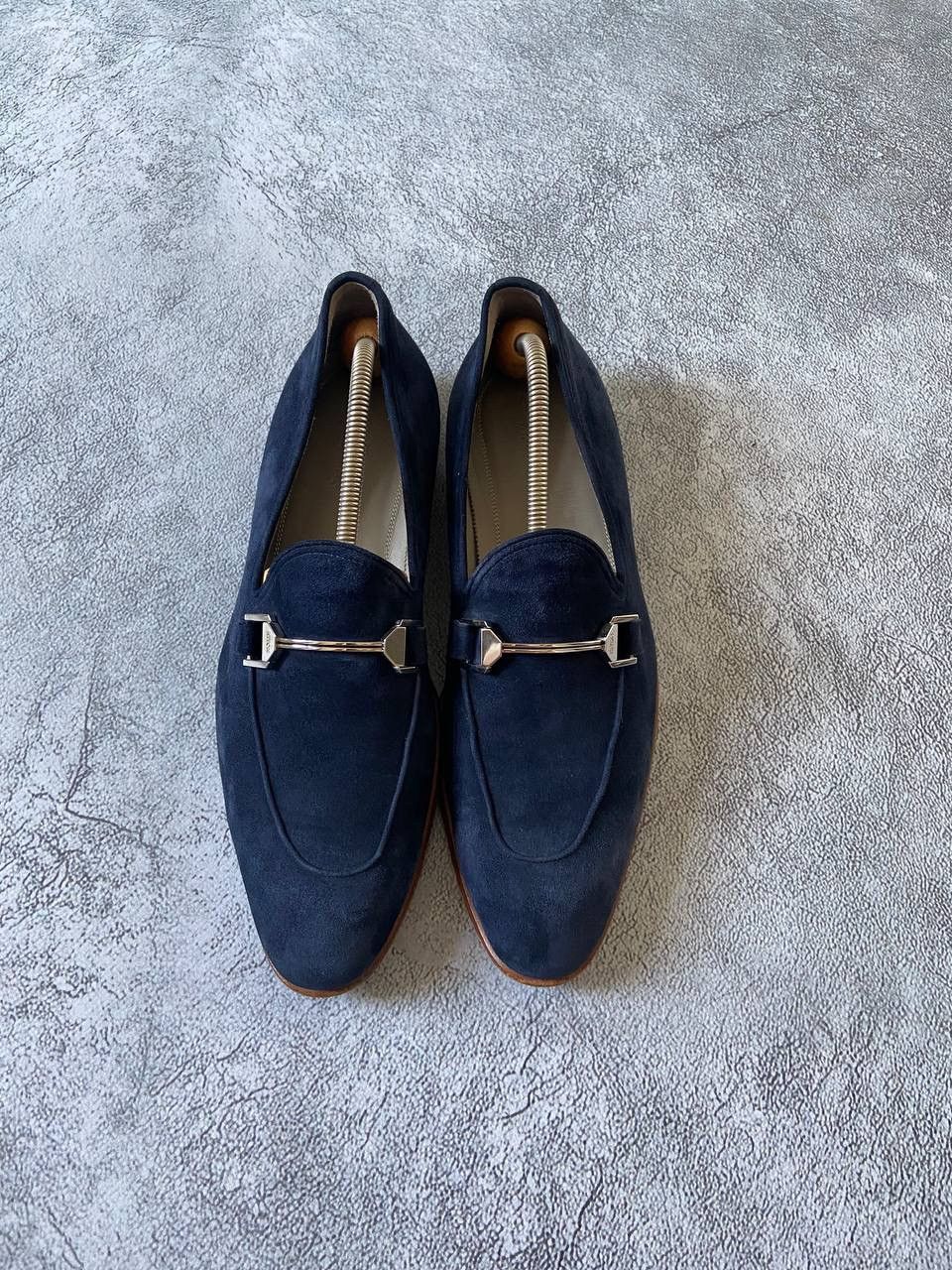 Kiton KITON Napoli Mens Blue Suede Shoes Loafers Men's Size US 9.5 / EU 42-43 - 4 Thumbnail