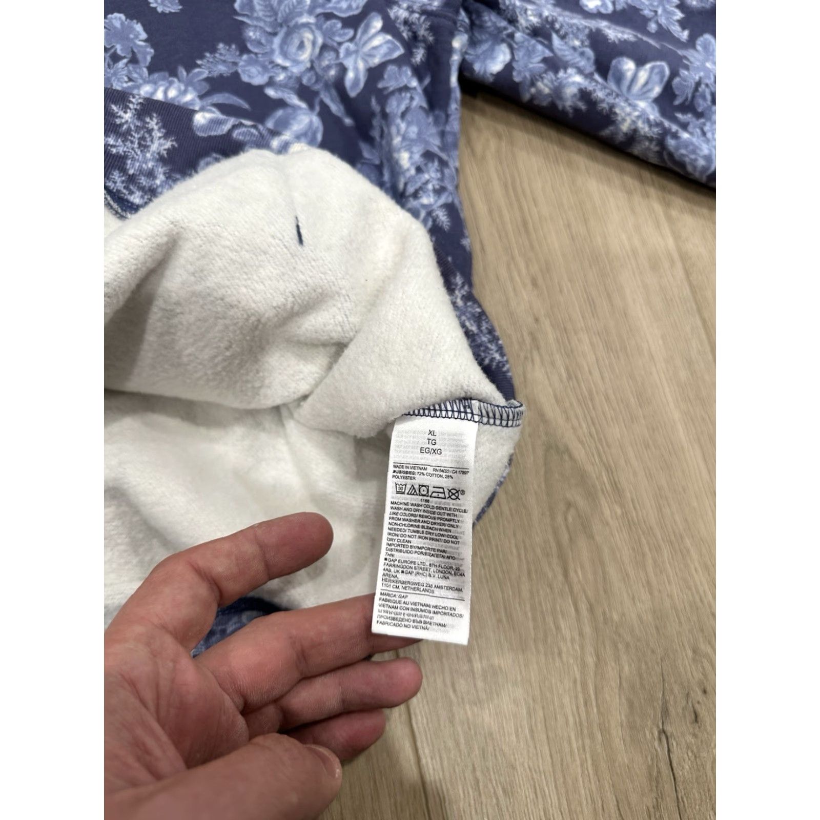 LoveShackFancy Gap x Love Shack Fancy Hoodie XL Blue Floral Sweatshirt Streetwear Womens Size XL / US 12-14 / IT 48-50 - 7 Thumbnail