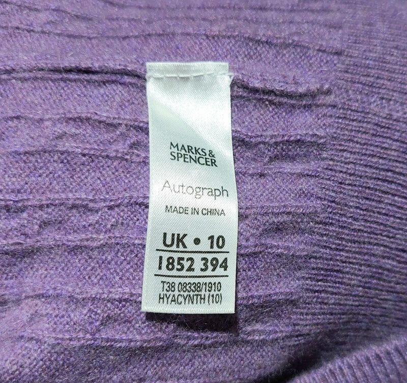 Marks & Spencer 100% cashmere sweater turtleneck purple soft elegant Size M / US 6-8 / IT 42-44 - 5 Thumbnail