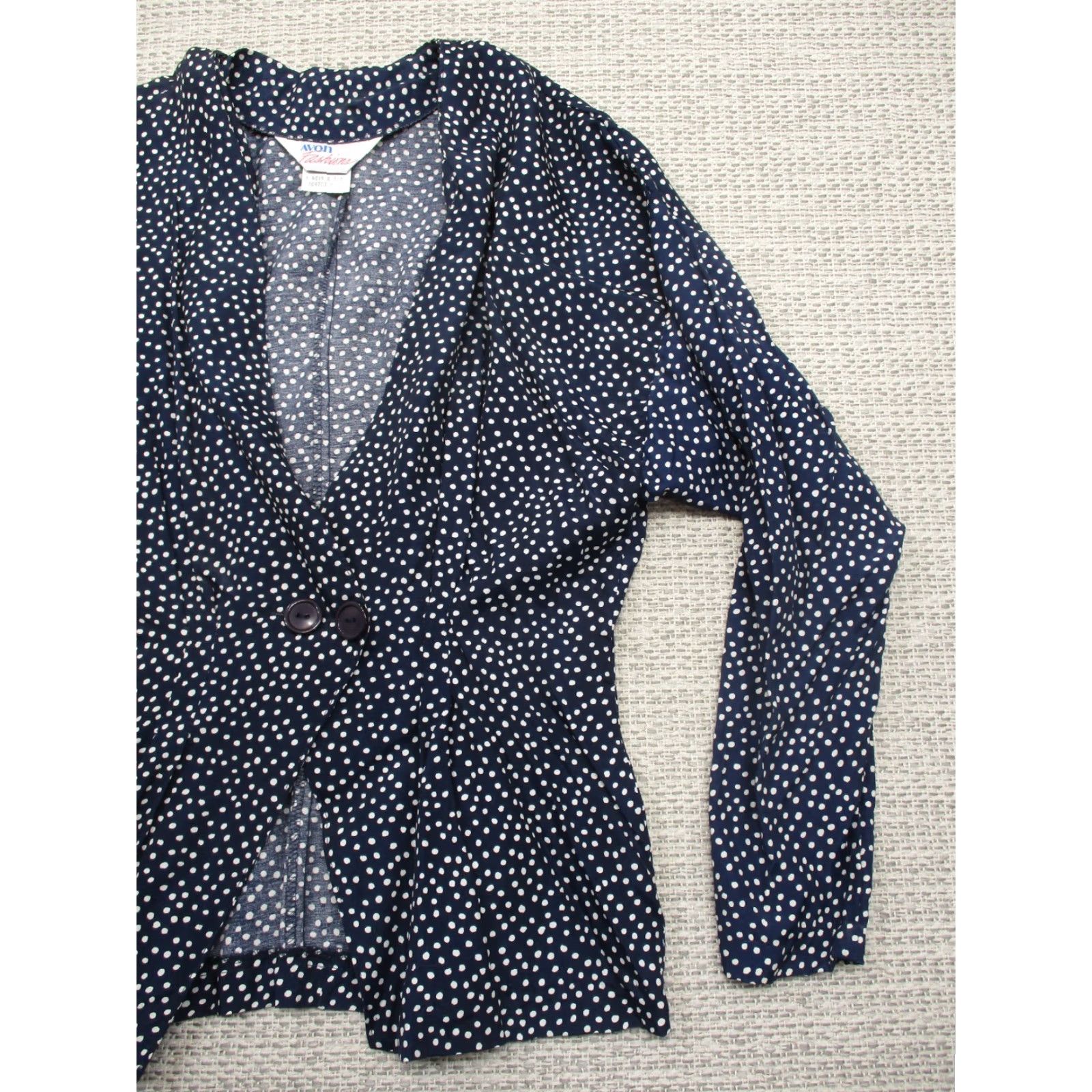 Vintage VINTAGE Avon Button Up Blue Blouse Womens 7/8 Shirt 70s 80s Casual Nylon Victorian Polka Dot M/L Size M / US 6-8 / IT 42-44 - 3 Thumbnail