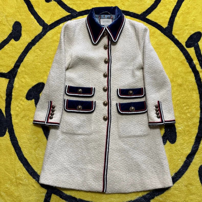 Gucci Gucci Ivory Lion Head Button Wool Coat-dmc Size US M / EU 48-50 / 2 - 1 Thumbnail