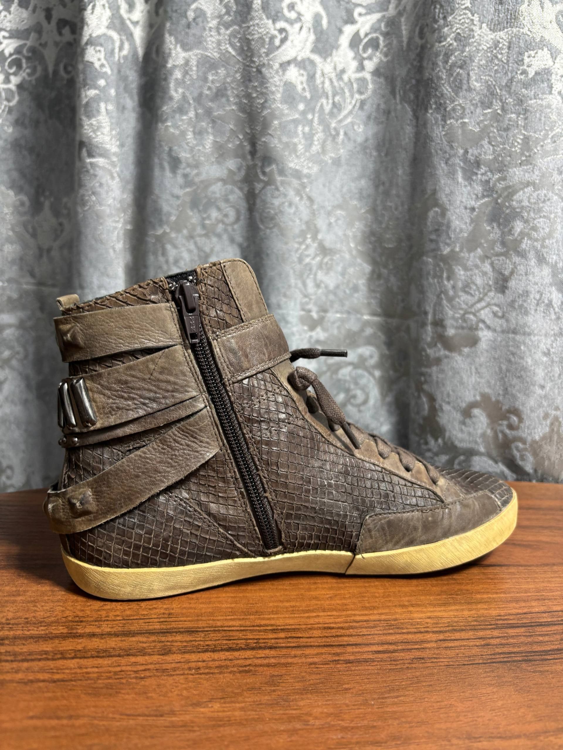 Other AS 98 type Python Studded High Top Leather Sneakers Size US 6 / EU 39 - 5 Thumbnail