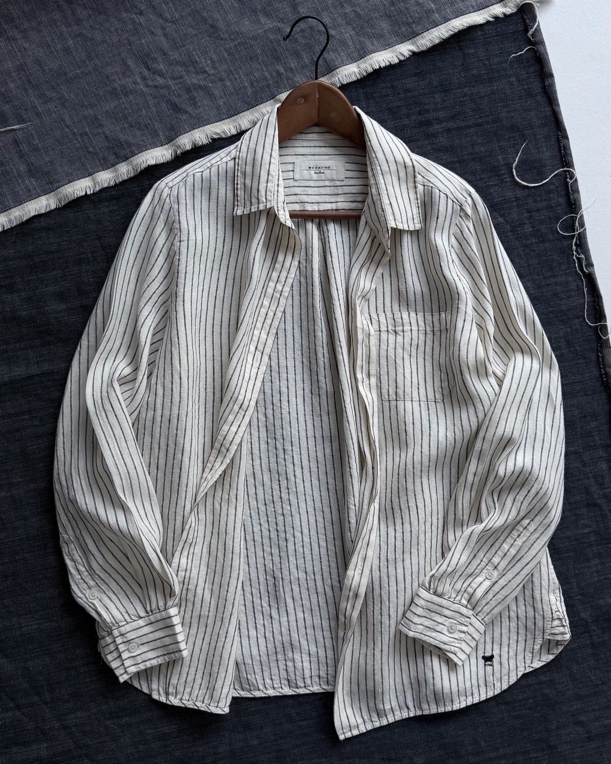 Weekend Max Mara MaxMara Linen Stripe Shirt🇮🇹 Size L / US 10 / IT 46 - 1 Thumbnail