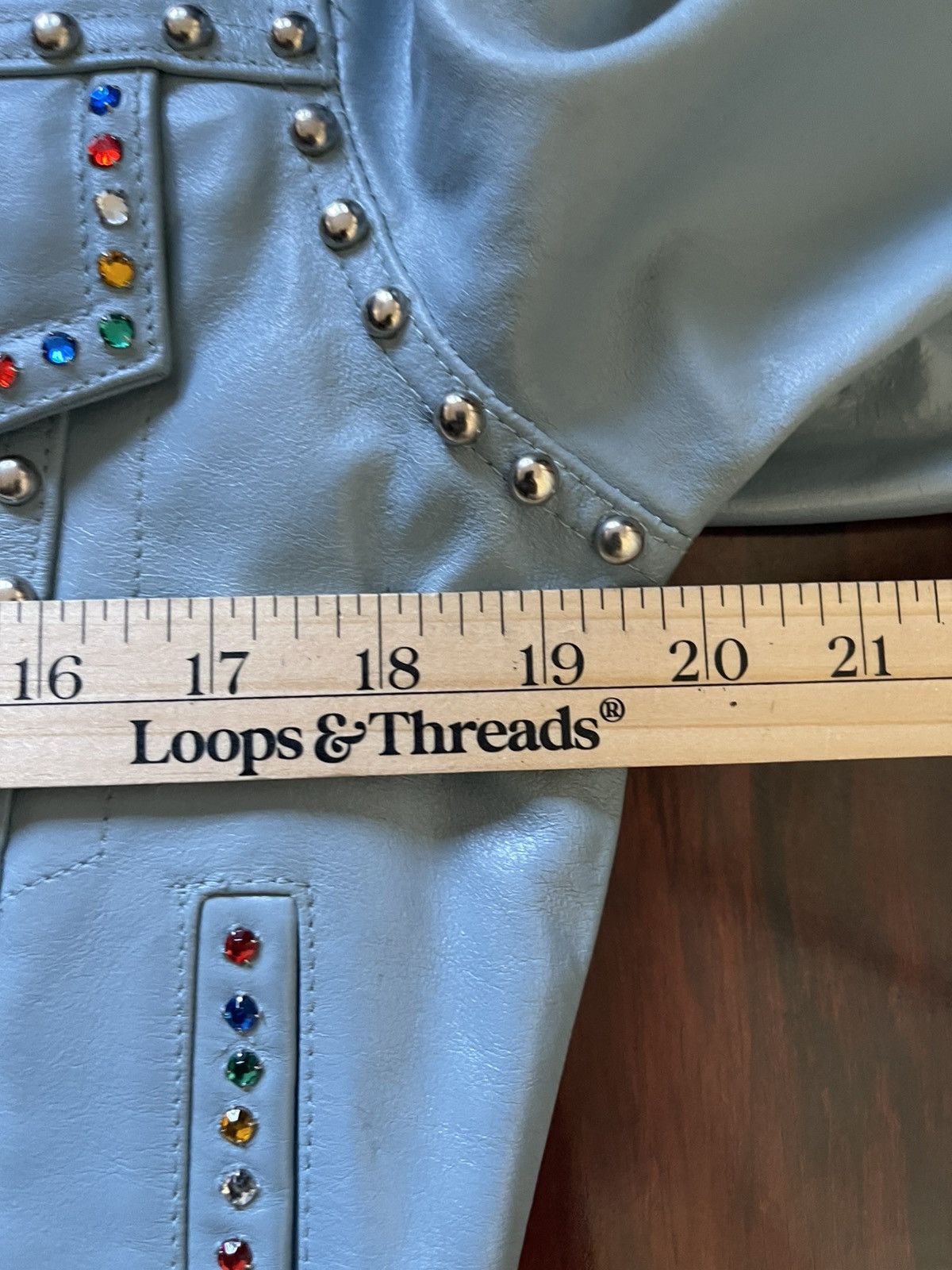Wilsons Leather Wilson’s Maxima Western Studded Baby Blue Leather Jacket Size M / US 6-8 / IT 42-44 - 8 Thumbnail
