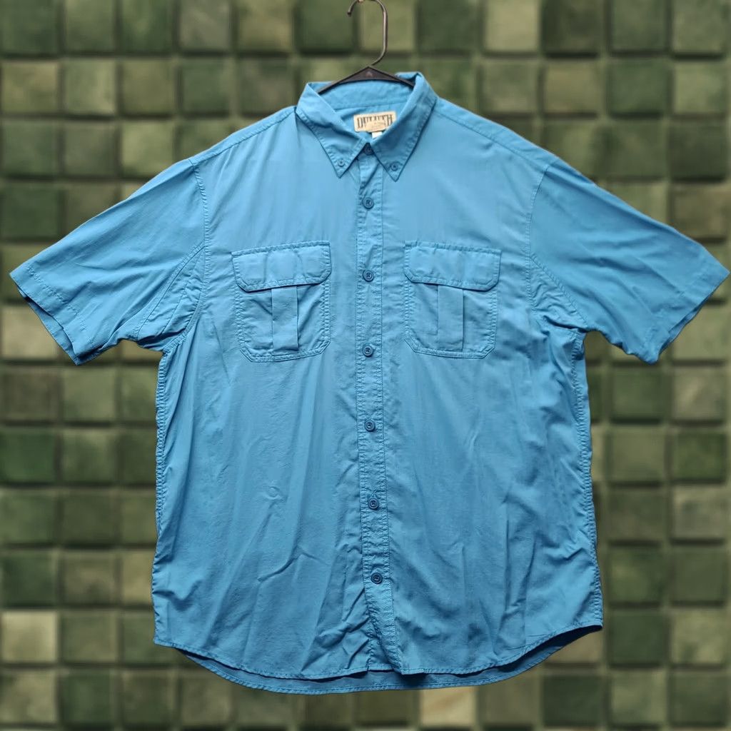 Vintage Duluth Armachillo Shirt Mens L Regular Fit Short Sleeve Button-Up Outdoor Breathable UV Protection Moisture Wicking Quick Dry Pockets Blue Size US L / EU 52-54 / 3 - 1 Thumbnail
