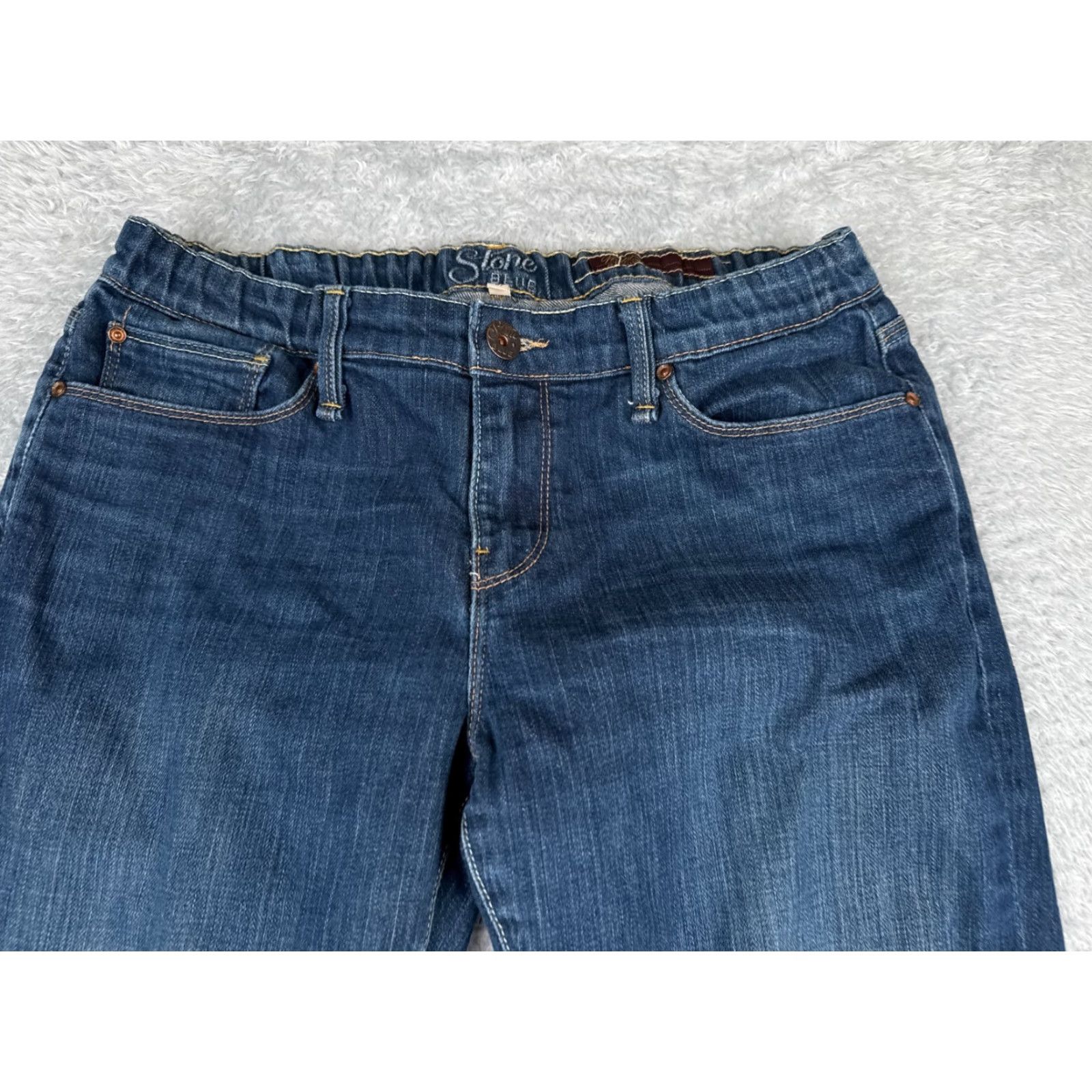 Gloria Vanderbilt Gloria Vanderbilt Jeans Women Stone Blue Denim 29x33 Straight Low Rise 12 Regular 5-Pocket Blue Cotton Blend Casual Vintage: No Size 34" / US 12 / IT 48 - 4 Thumbnail