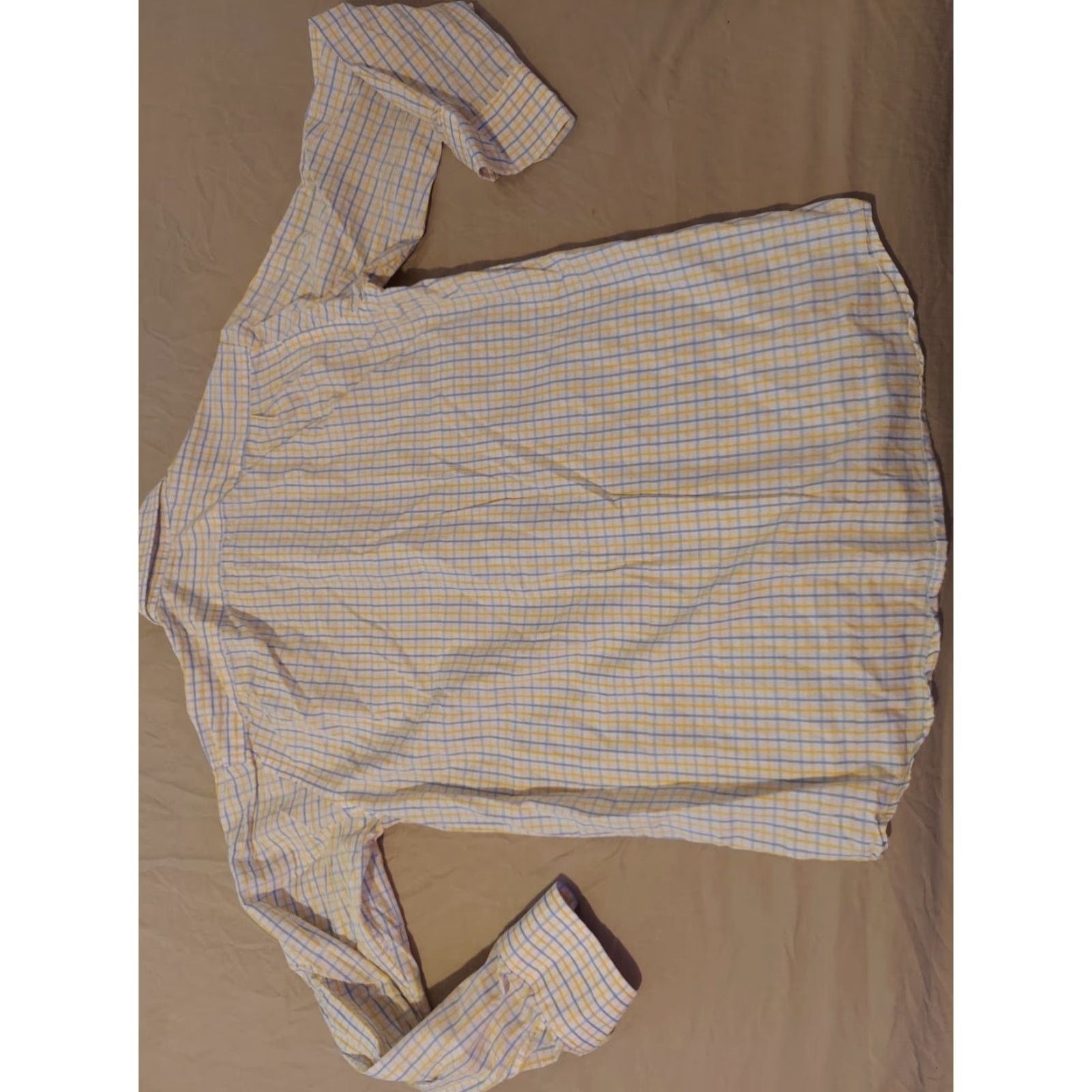 Lacoste Lacoste Mens Dress Shirt Button-Up Long Sleeve Cotton Yellow M 40 Medium Name Brand Shirt Mens Size 40R - 5 Thumbnail