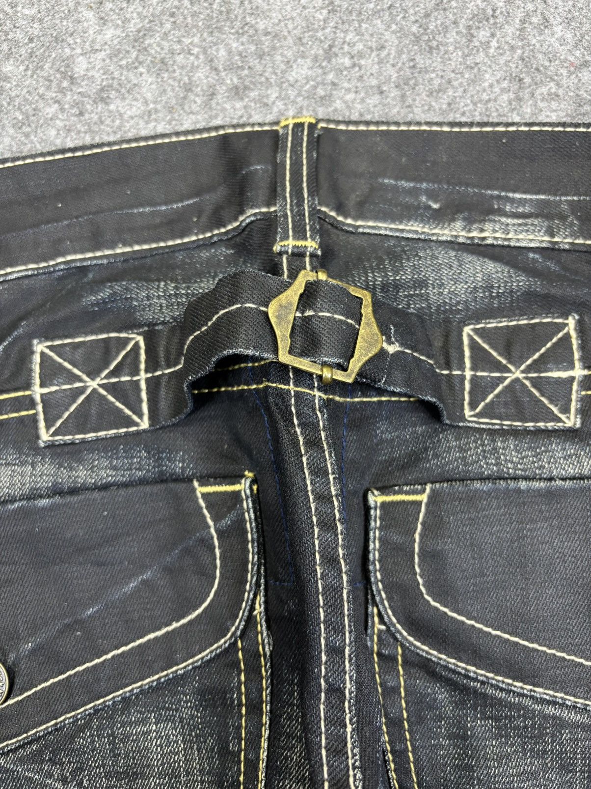 Japanese Brand 💥Sick Back Number Multipockets Indigo Stone Wash Denim F718 Size US 32 / EU 48 - 22 Thumbnail