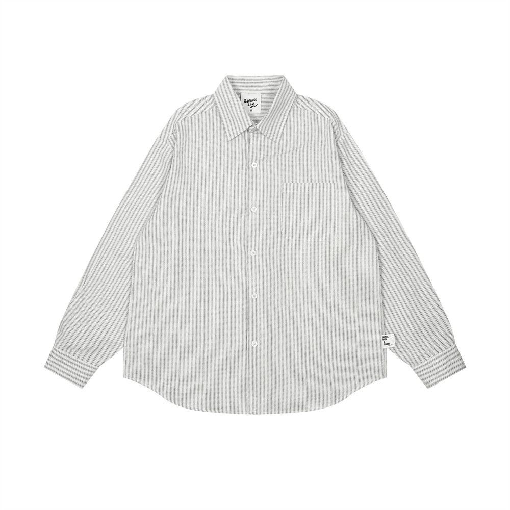 Japanese Brand × Vintage Japanese retro loose casual lapel vertical striped shirt Size US M / EU 48-50 / 2 - 1 Thumbnail