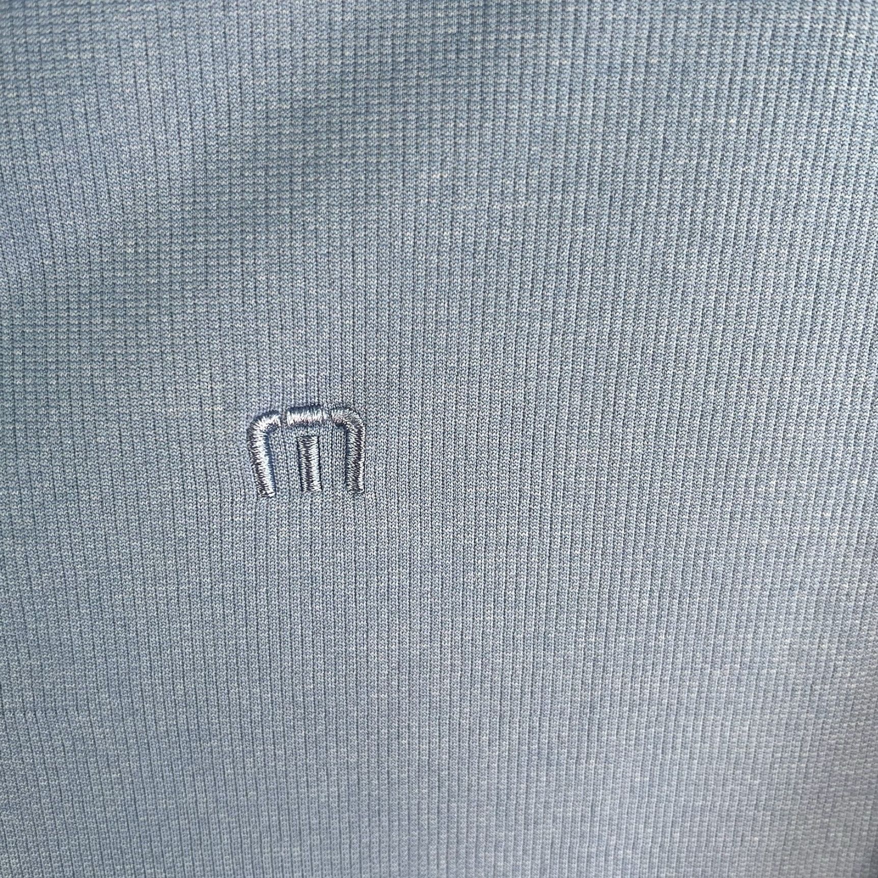 TravisMathew Travis Mathew Golf Polo Shirt Mens L Blue Textured Polo Shirt Short Sleeve Regular Fit Cotton Polyester Knit Breathable All Seasons Size US L / EU 52-54 / 3 - 3 Thumbnail