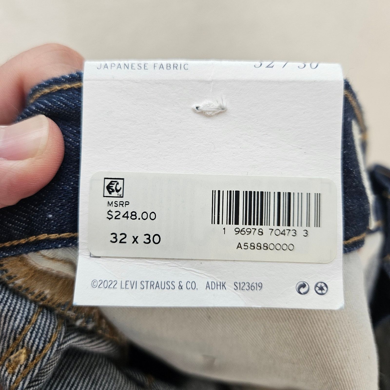 Levi's LEVI'S JAPANESE FABRIC WOMEN'S 32X30 BLUE TAB COLUMN JEANS Size 35" - 9 Thumbnail