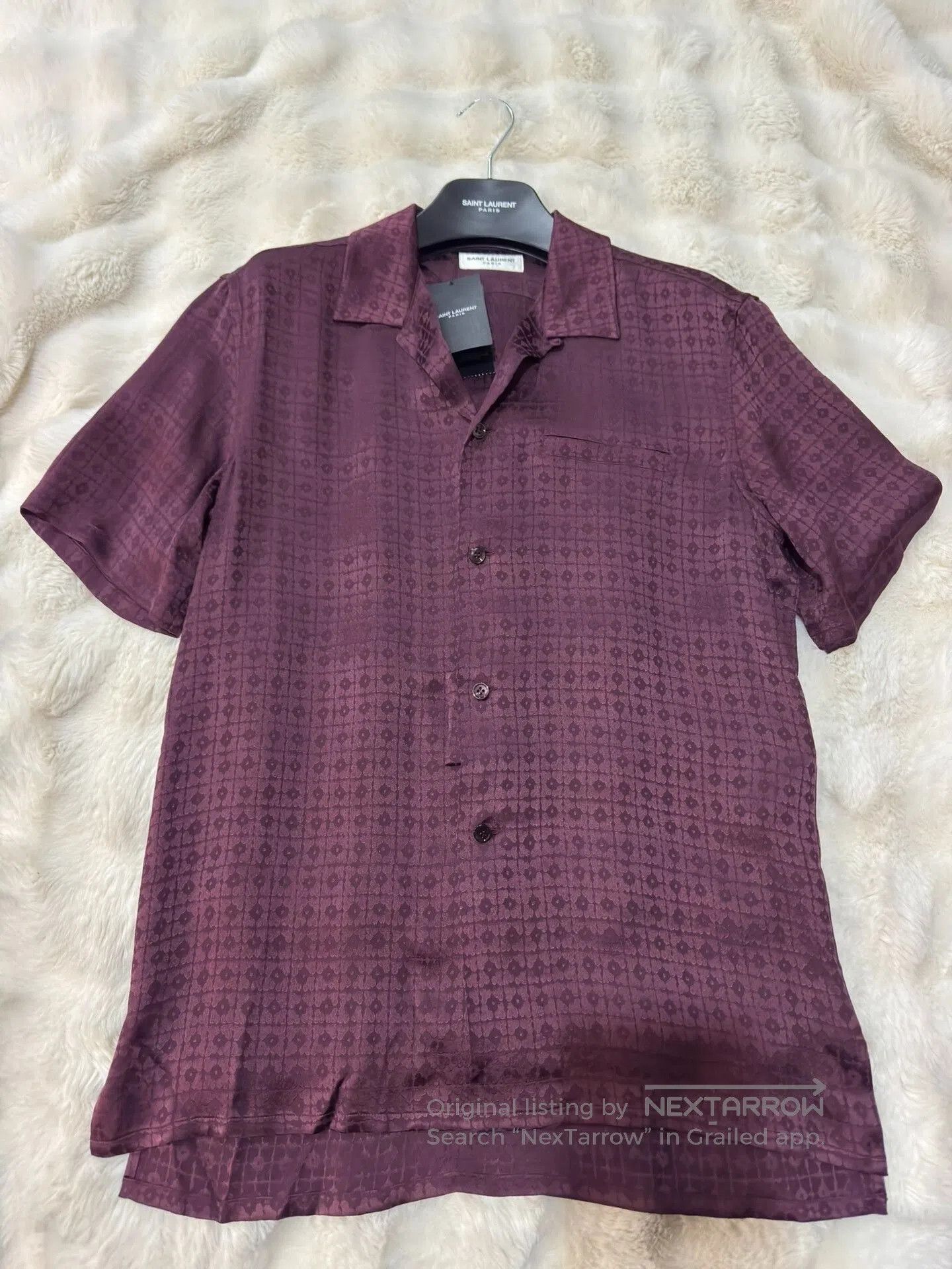 Saint Laurent Paris Saint Laurent Embossed Silk Shirt. Size XS / US 0-2 / IT 36-38 - 1 Thumbnail