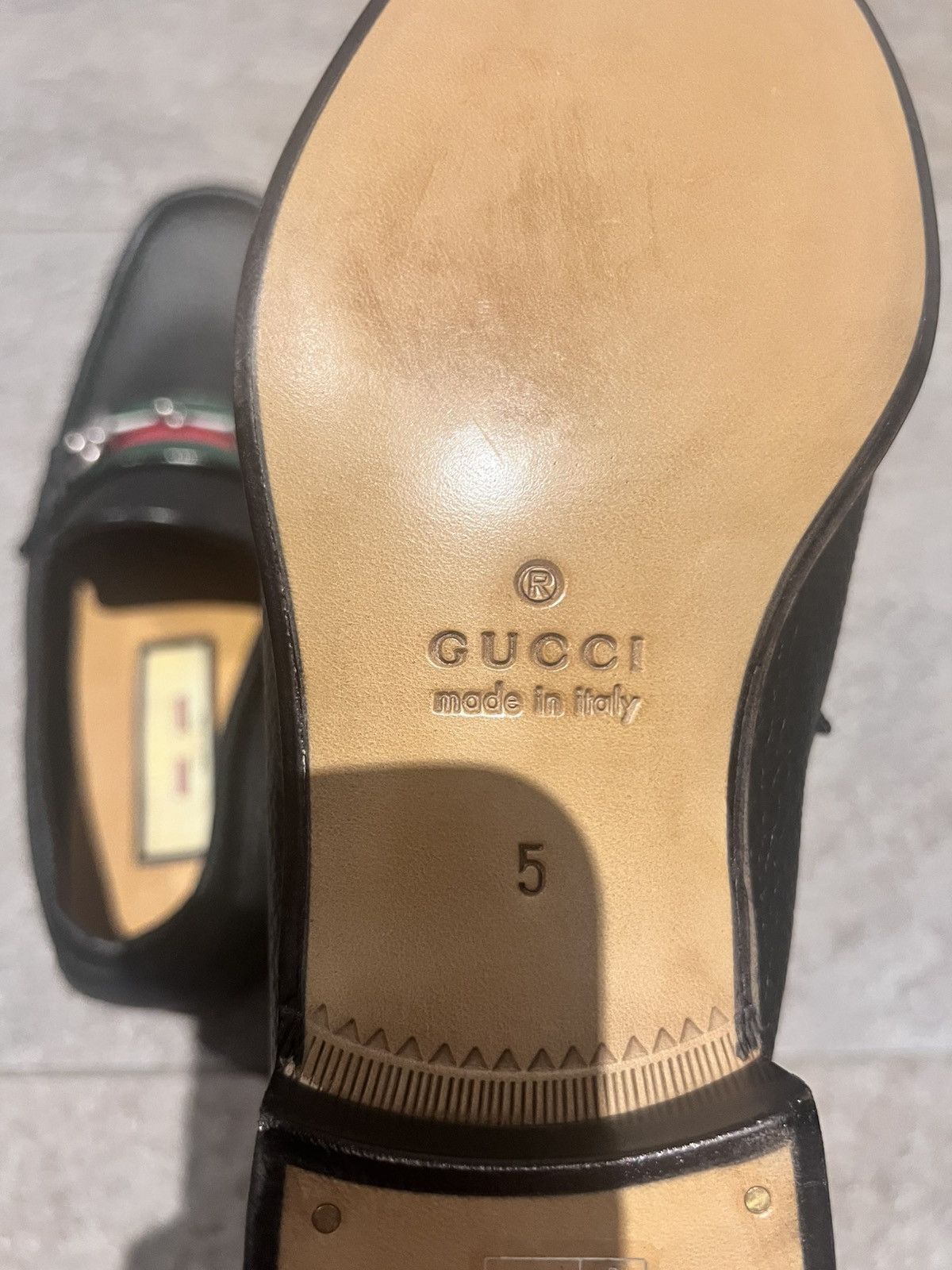 Gucci Gucci Horsebit Black Grain Leather Loafers Size US 6 / EU 39 - 8 Thumbnail