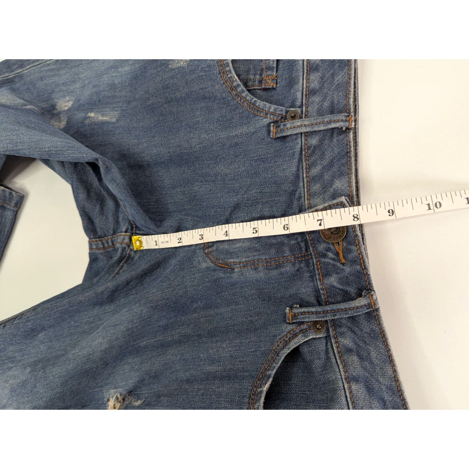 Converse VINTAGE Converse One Star Sheridan Skinny Distressed Riveted Jeans Womens Size 30 Blue 5-Pocket Design Skinny Jeans Womens Men? Size 30" / US 8 / IT 44 - 6 Thumbnail