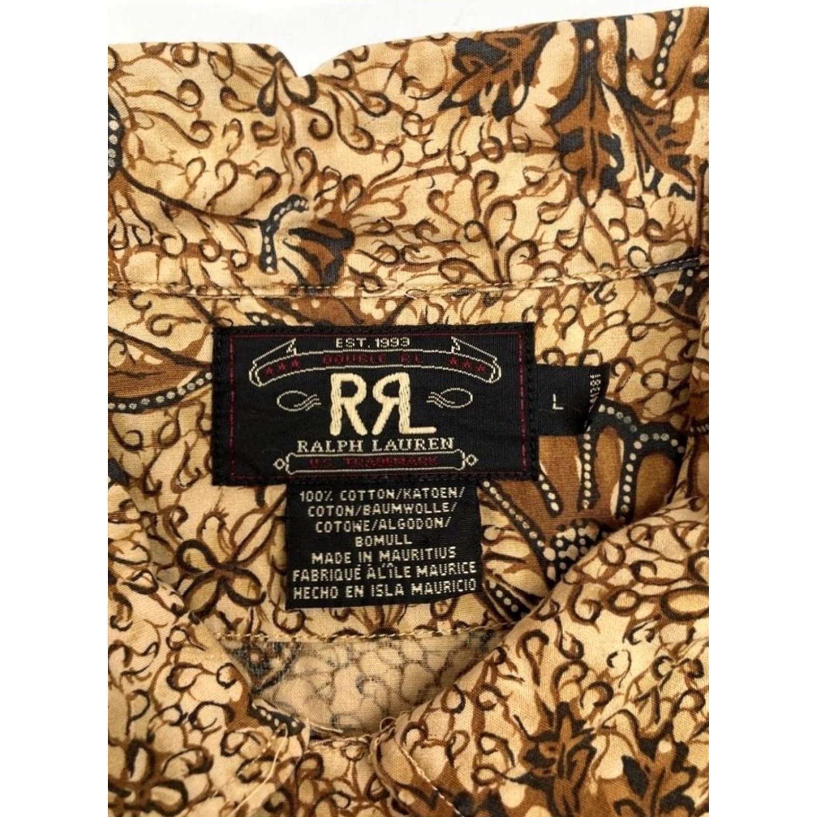 Ralph Lauren RRL RALPH LAUREN Shirt Men's Size L 90s Half-Button Short Sleeve Hawaiian USED Size US L / EU 52-54 / 3 - 5 Thumbnail