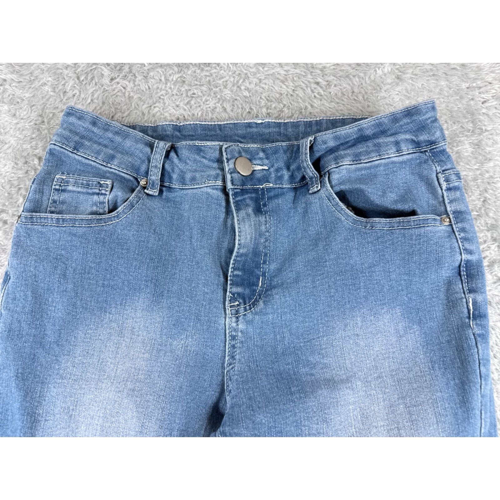 Shein SheIn Jeans Women's Jeans 4 Blue Denim Flare Cotton Blend Stretch Mid Rise 26x30 Size 27" / US 4 / IT 40 - 4 Thumbnail