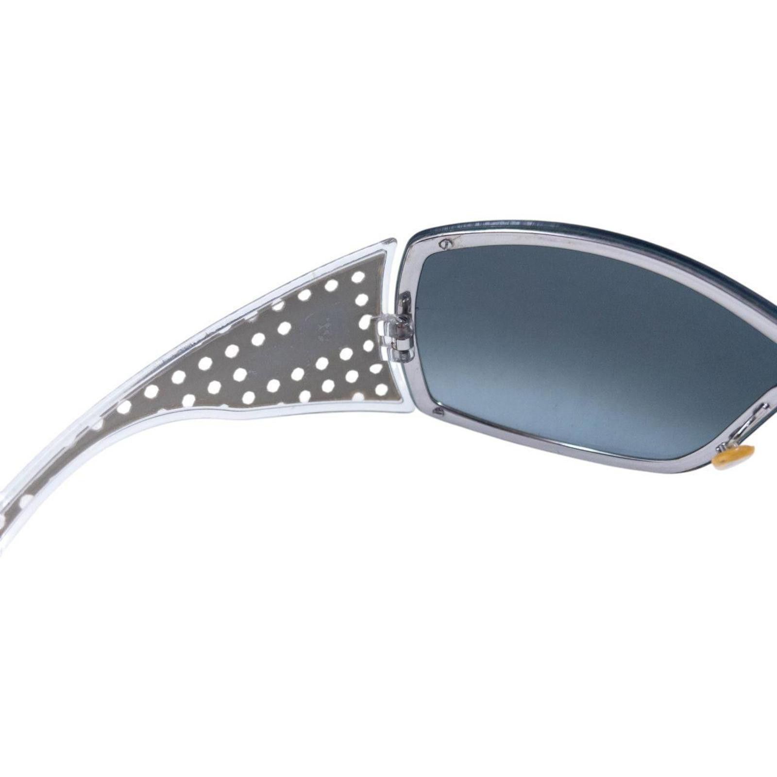 Dior Vintage 2000s Dior Quadrille Shield Sunglasses Size ONE SIZE - 6 Thumbnail