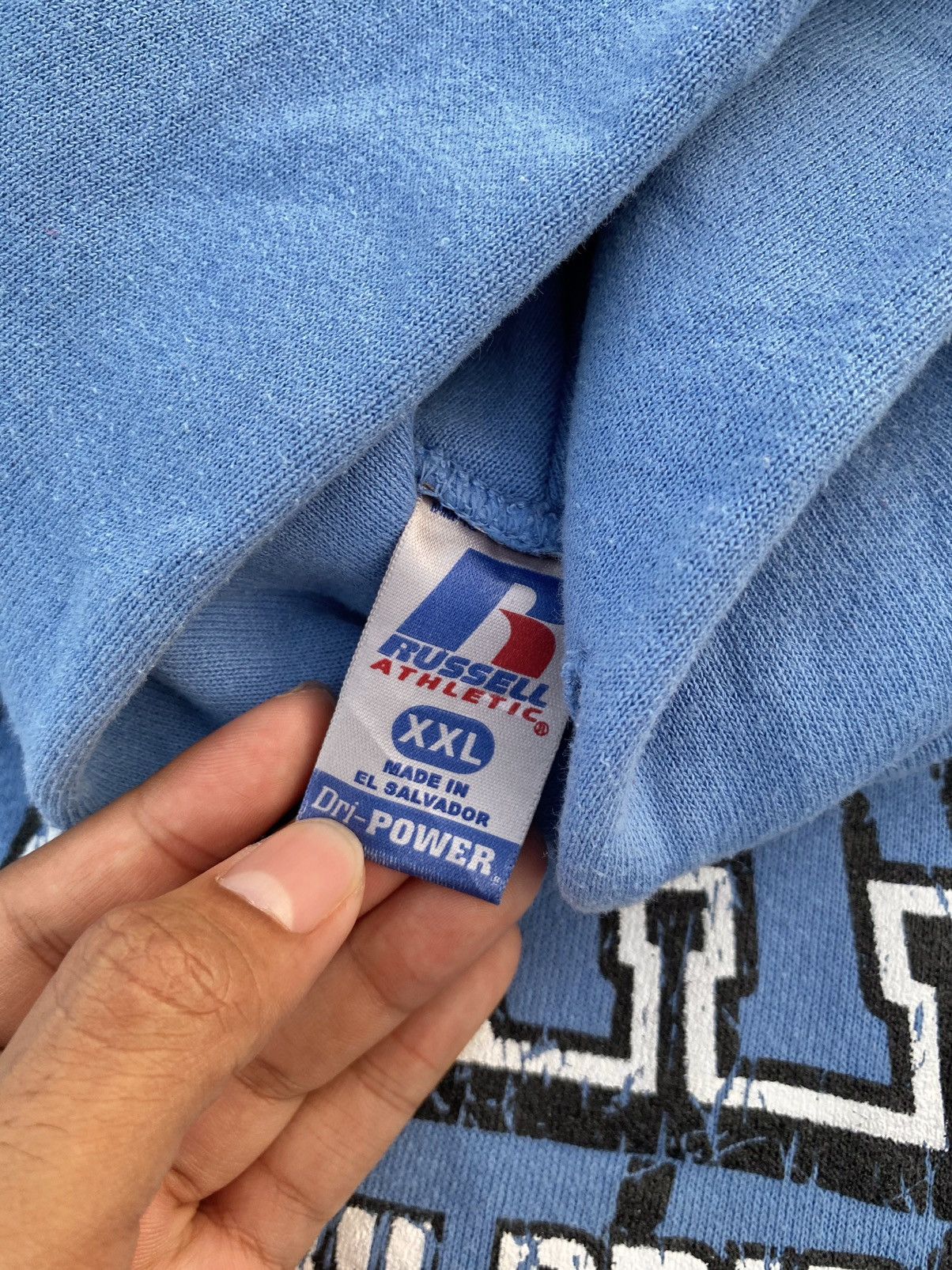Vintage VTG Baby Blue Russell Athletic Hoodie Size US XXL / EU 58 / 5 - 8 Thumbnail