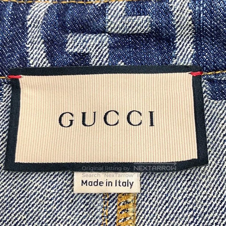 Gucci Gucci Dark blue logo jacquard full-print cotton lapel sing Size 27" / US 4 / IT 40 - 5 Thumbnail
