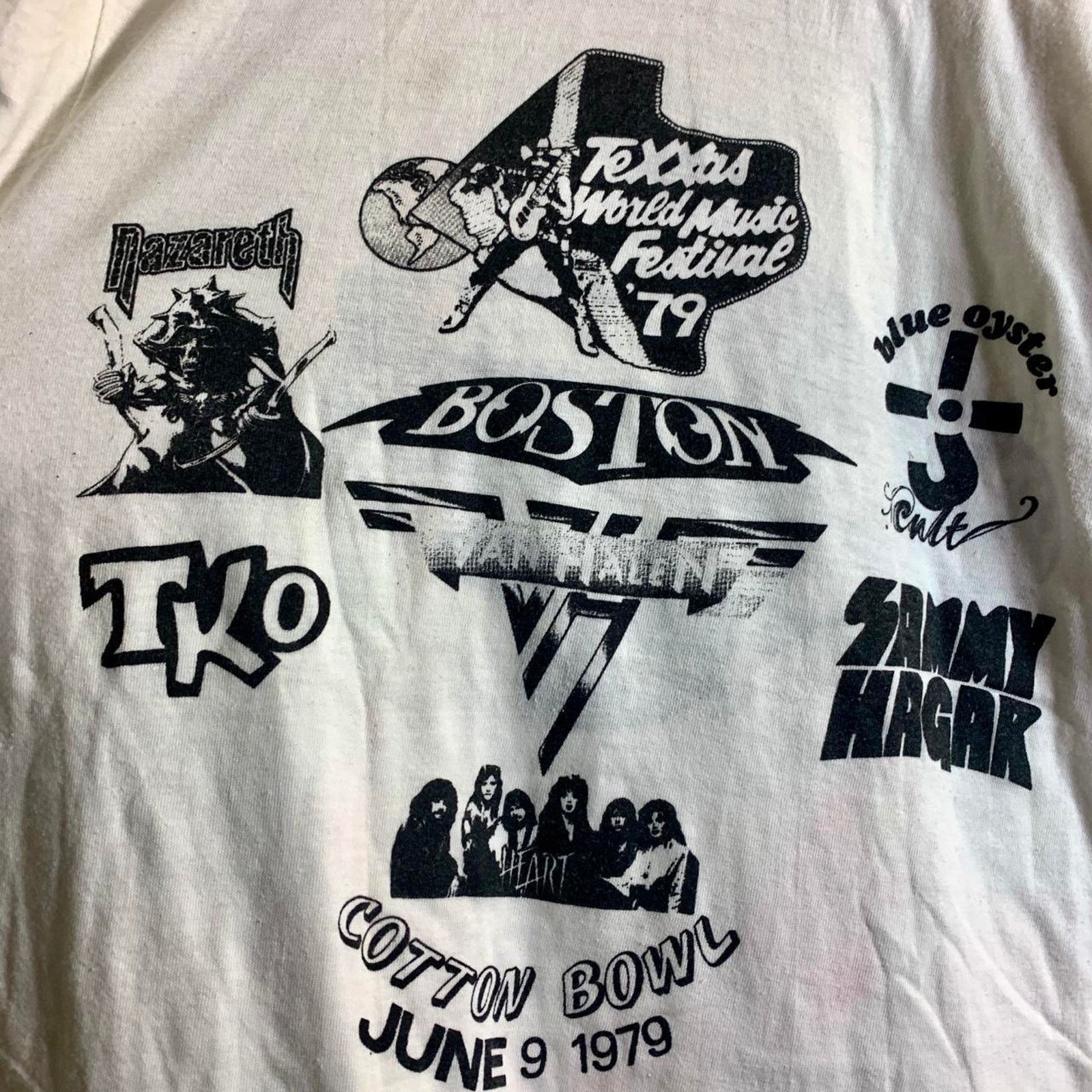Vintage 1979 BOSTON VAN HALEN SAMMY HAGAR TKO double sided tee shirt Size US M / EU 48-50 / 2 - 1 Thumbnail