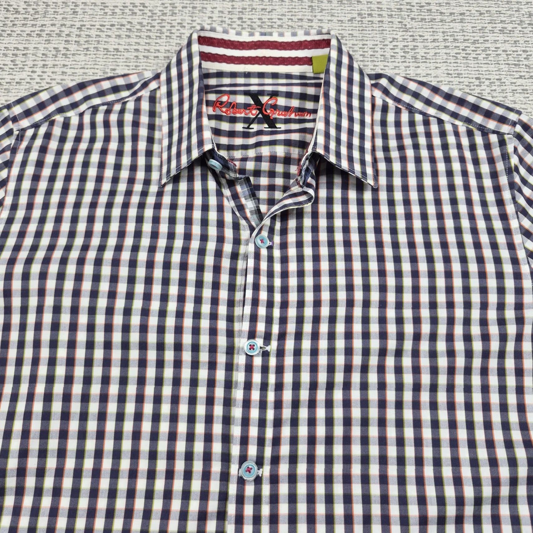 Robert Graham Robert Graham X Collection Shirt Mens Small Button-Up Slim Fit Long Sleeve Check Multicolor Casual Size US S / EU 44-46 / 1 - 5 Thumbnail