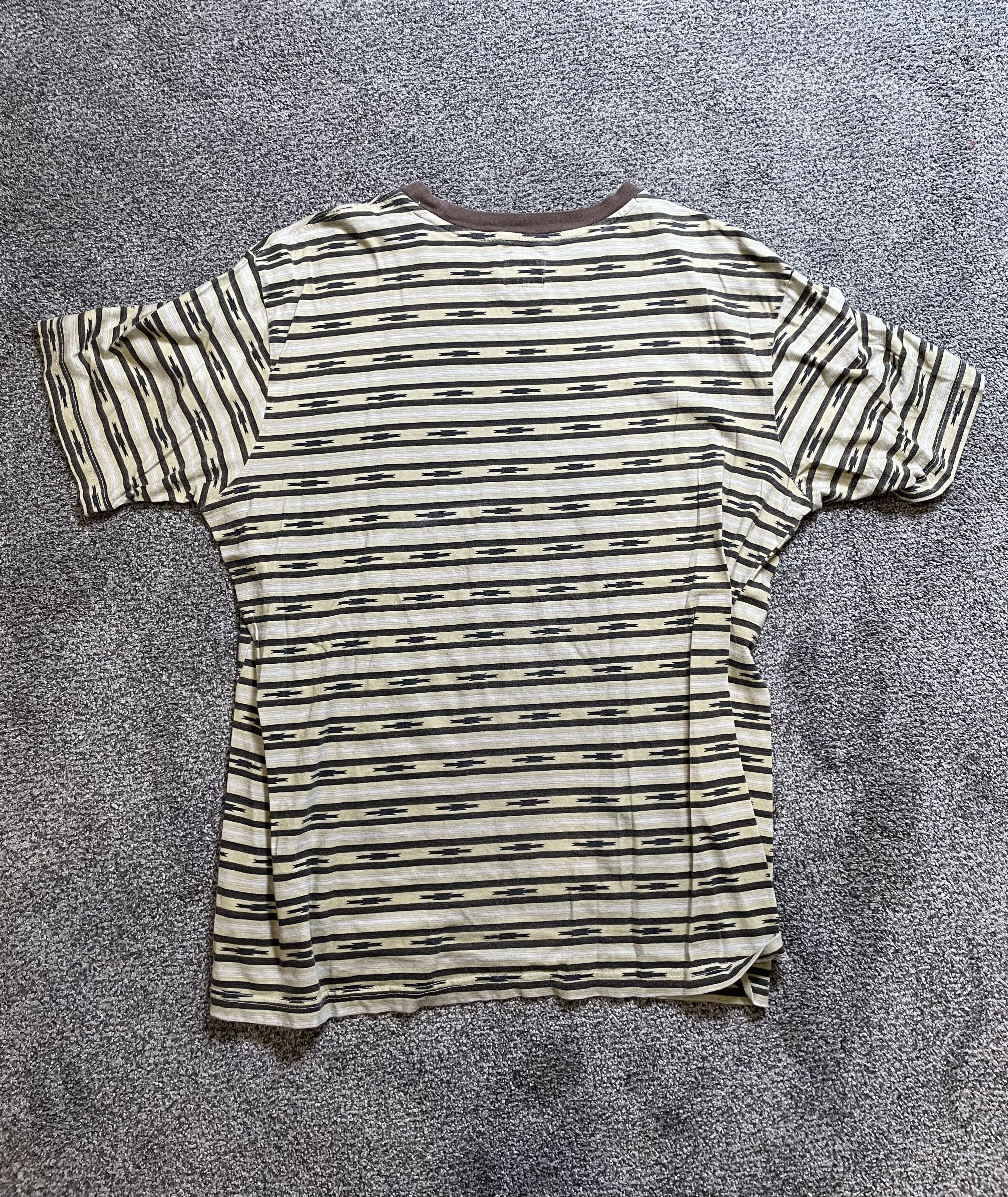 RVCA RVCA Beige Brown Striped Tee Size US S / EU 44-46 / 1 - 3 Thumbnail