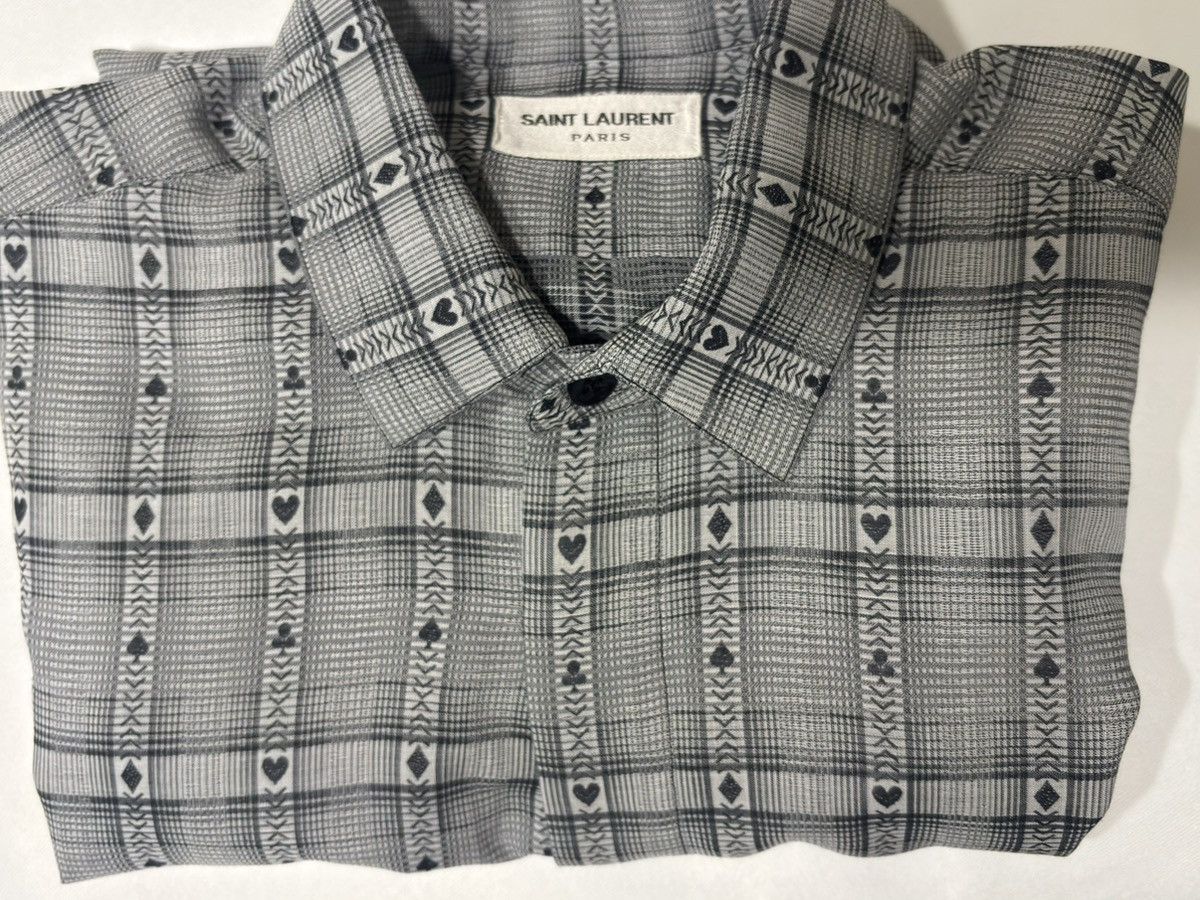 Saint Laurent Paris RARE NWOT Saint Laurent SS18 Casino Spade Plaid LG Shirt Size US L / EU 52-54 / 3 - 1 Thumbnail