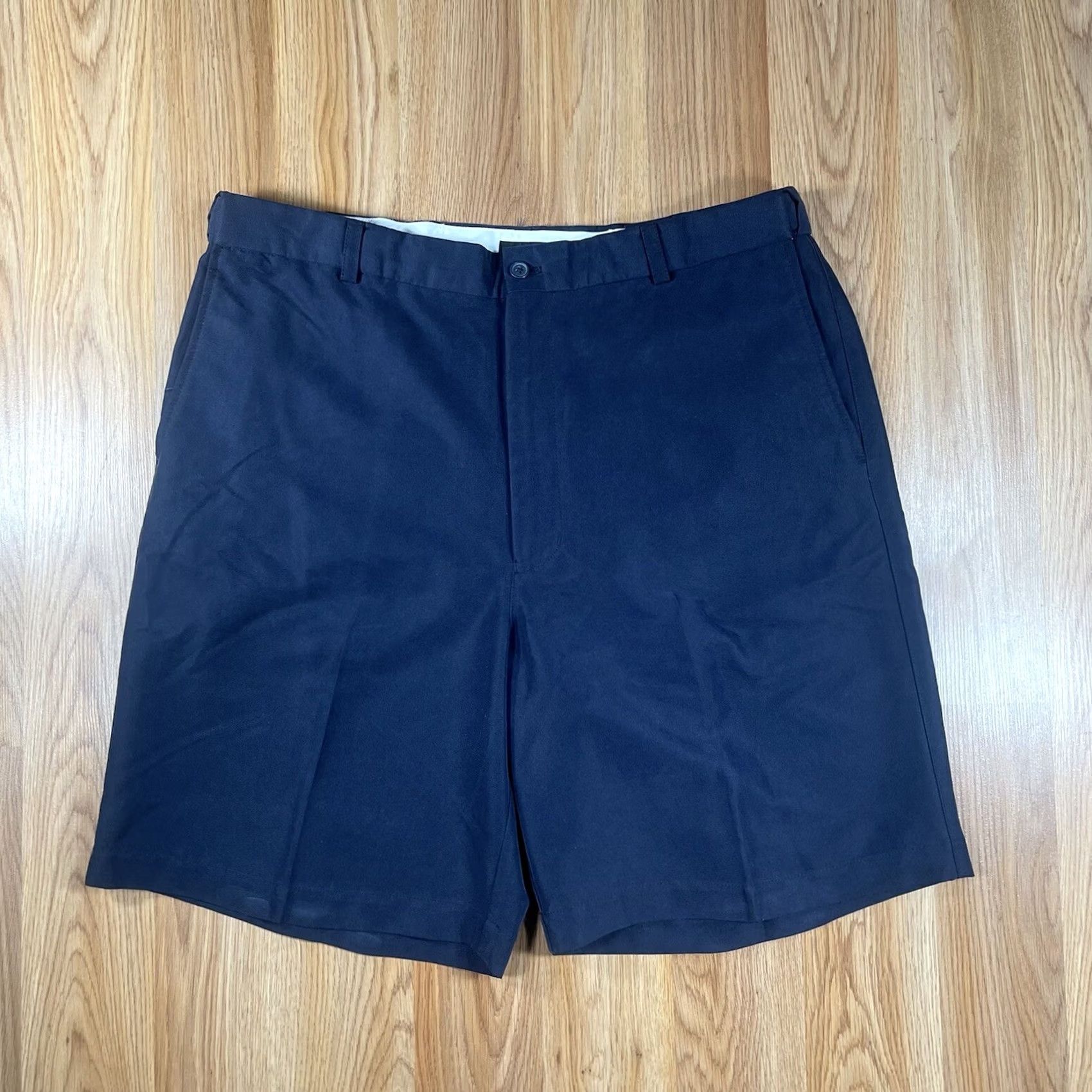 Alfani Alfani Mens Bermuda Flat Front Khaki Chino Slack Shorts Size 36 Navy Blue Shirt Size US 36 / EU 52 - 2 Thumbnail