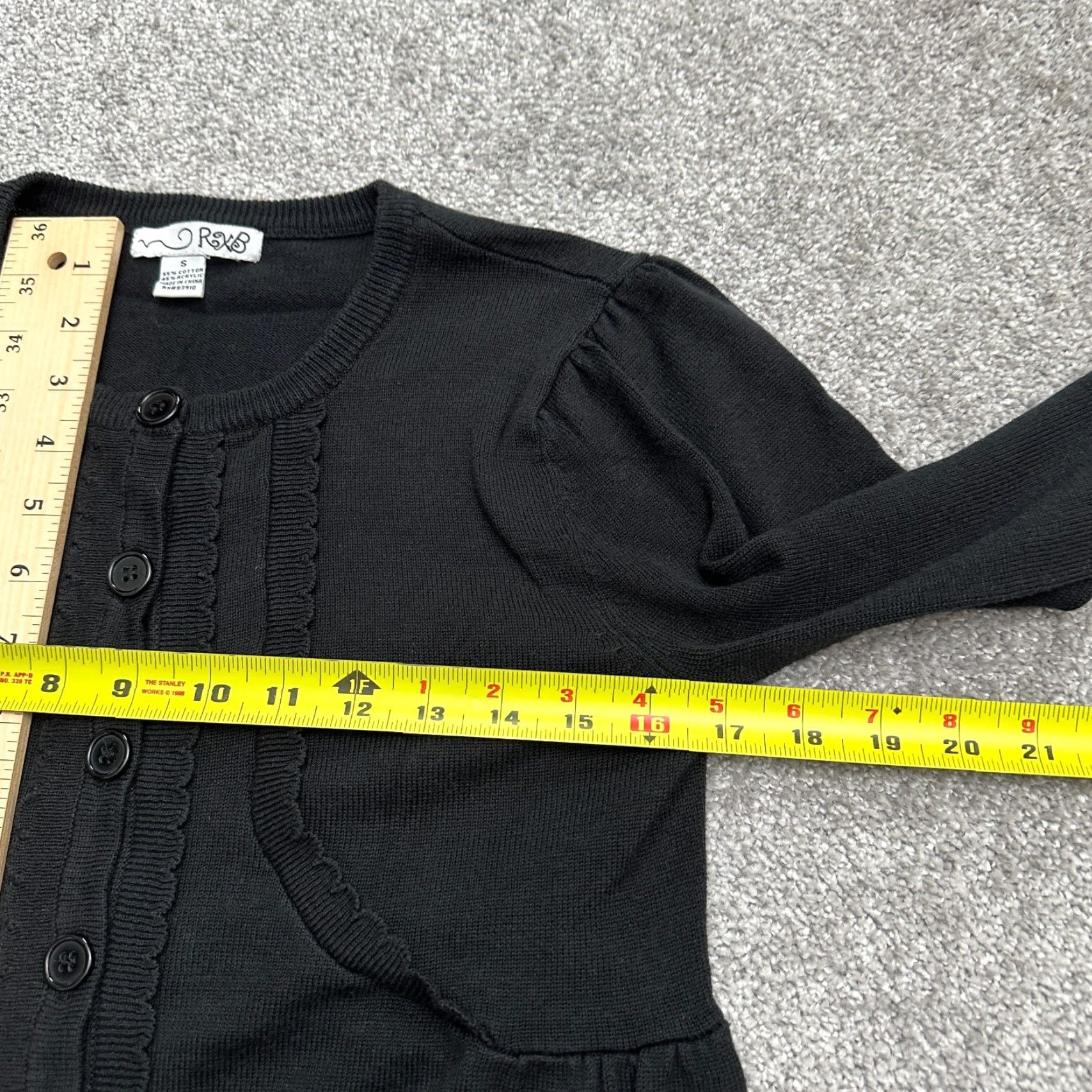 Vintage VINTAGE RXB Women's Cardigan Sweater S Black Knit Button Up Lightweight Long Sleeve Fall Spring Casual Size S / US 4 / IT 40 - 7 Thumbnail