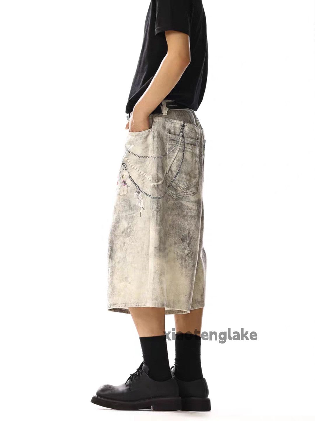 Vintage Unisex utility loose baggy stain paint grunge shorts Size US 28 / EU 44 - 5 Thumbnail