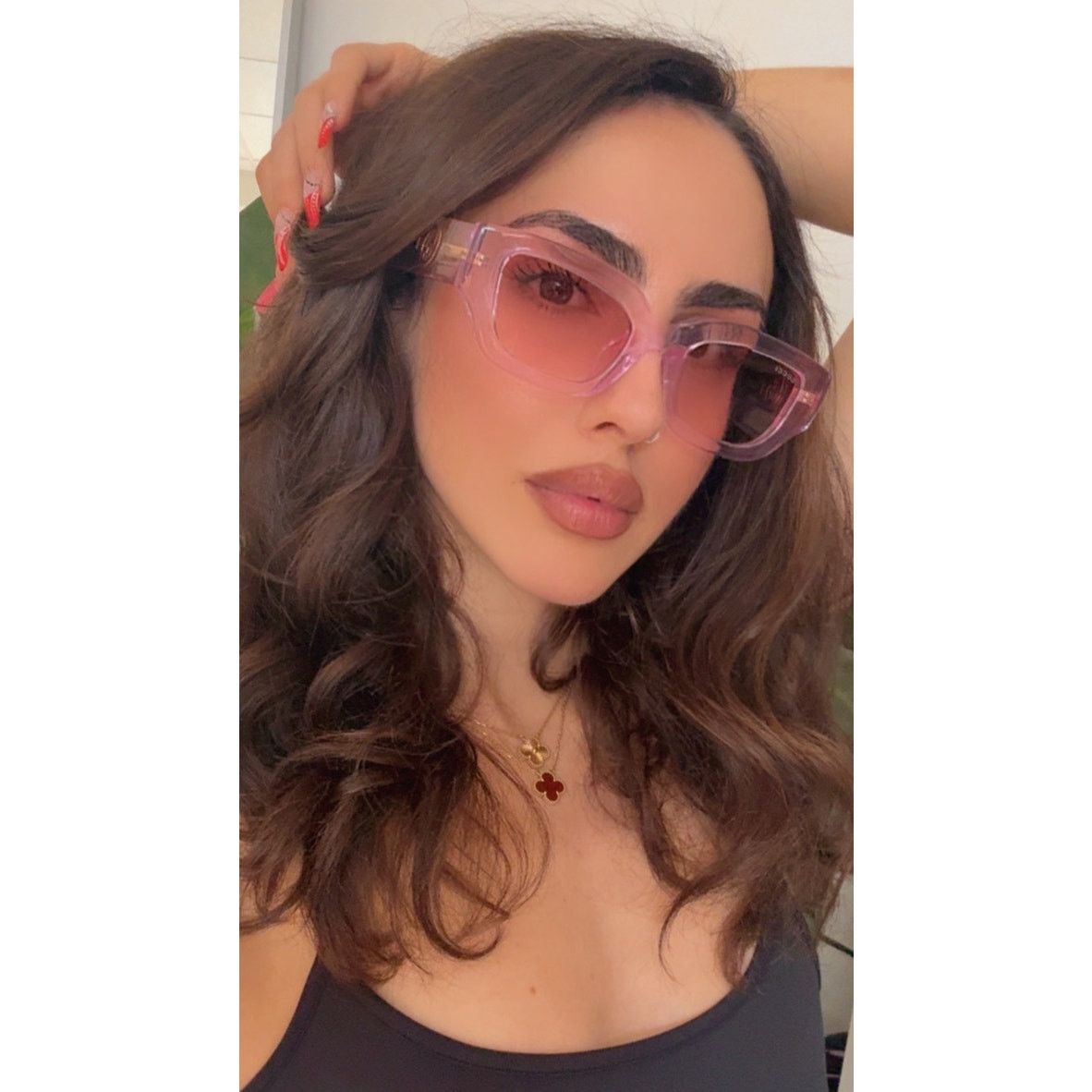Gucci NEW Gucci GG1558SK Transparent Pink Sunglasses Size ONE SIZE - 1 Thumbnail