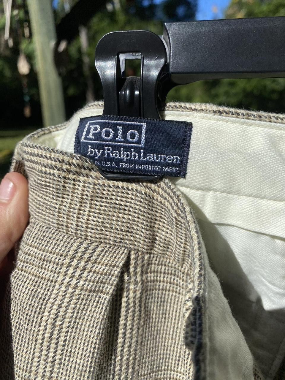 Polo Ralph Lauren Vintage Polo Ralph Lauren Cream Plaid Pleated Pants 30x34 Size US 30 / EU 46 - 7 Thumbnail
