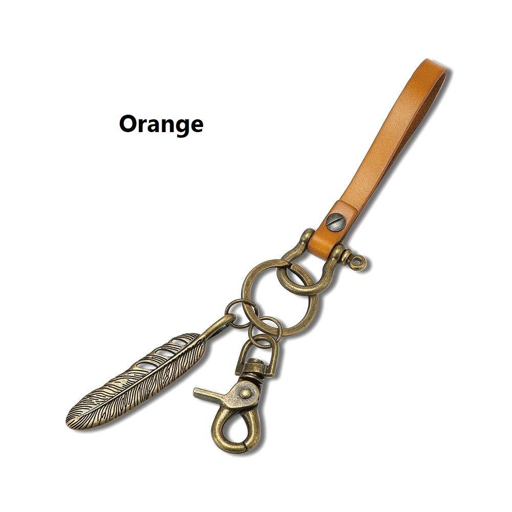 Other Feather Leather Shackle Keychain Buckle Keyring Holder Size ONE SIZE - 5 Thumbnail