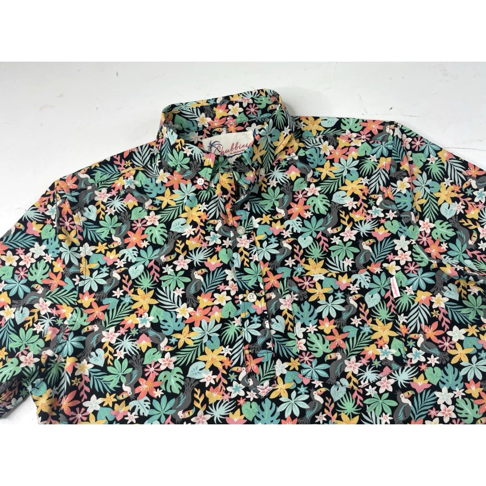 Chubbies CHUBBIES Popover Floral Hawaiian TOUCAN Macaw Button-Up Shirt Mens M Multicolor Hawaiian Theme Short Sleeve Size US M / EU 48-50 / 2 - 2 Thumbnail