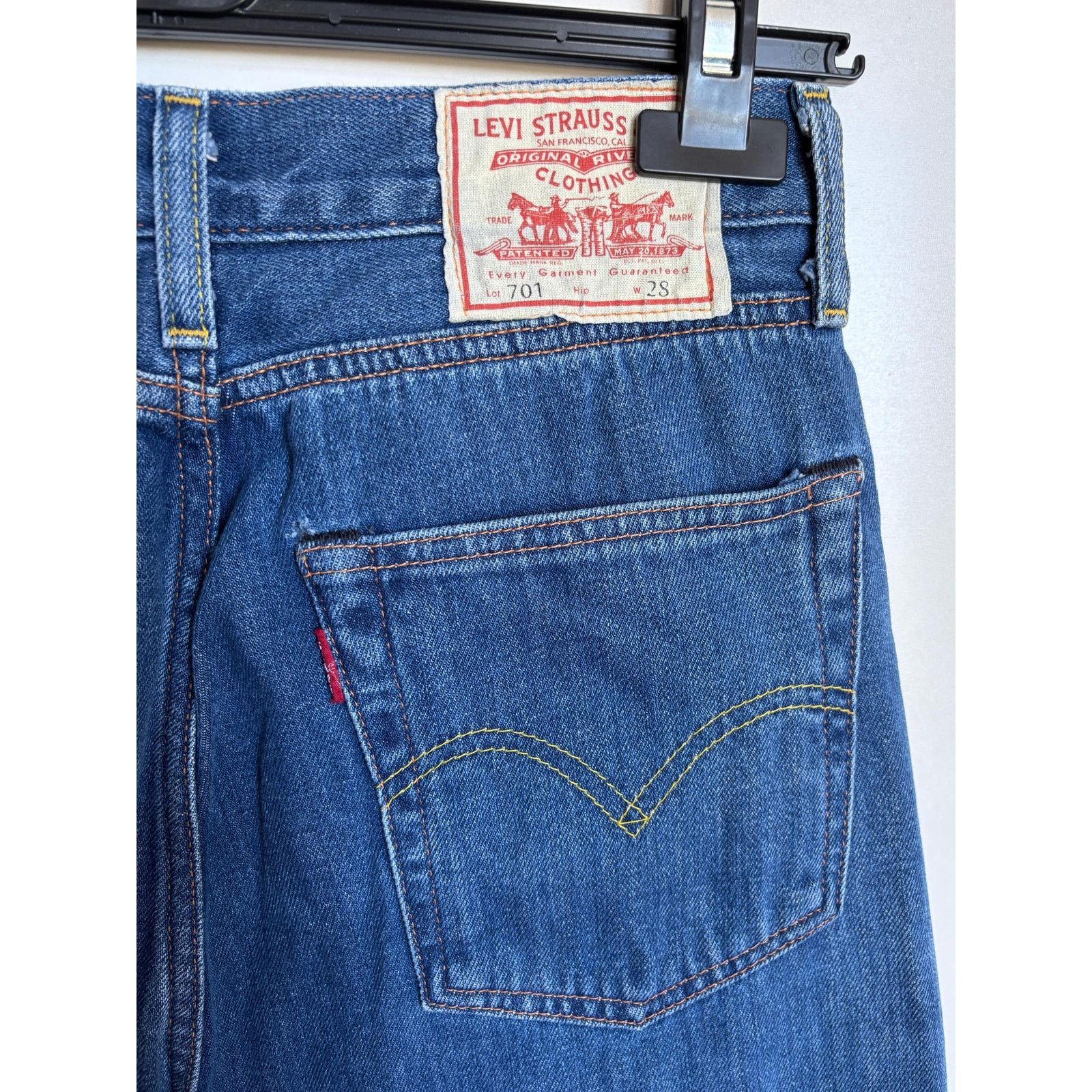 Japanese Brand × Levi's × Levi's Vintage Clothing Levi's VCG 701 W28 Selvedge Pink ID High Waist Straight Rare Size US 28 / EU 44 - 9 Thumbnail