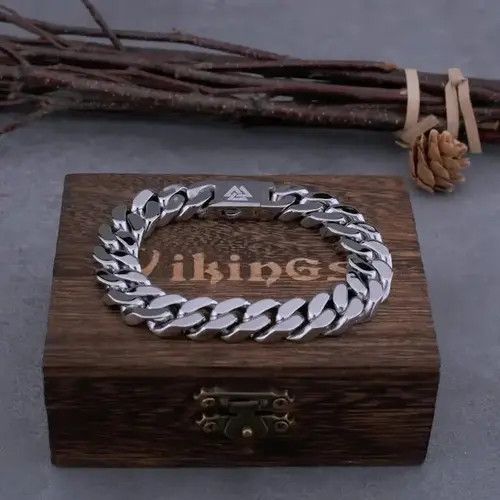 Vintage Viking Cast Cuban Chain Men's Bracelet Size ONE SIZE - 3 Thumbnail