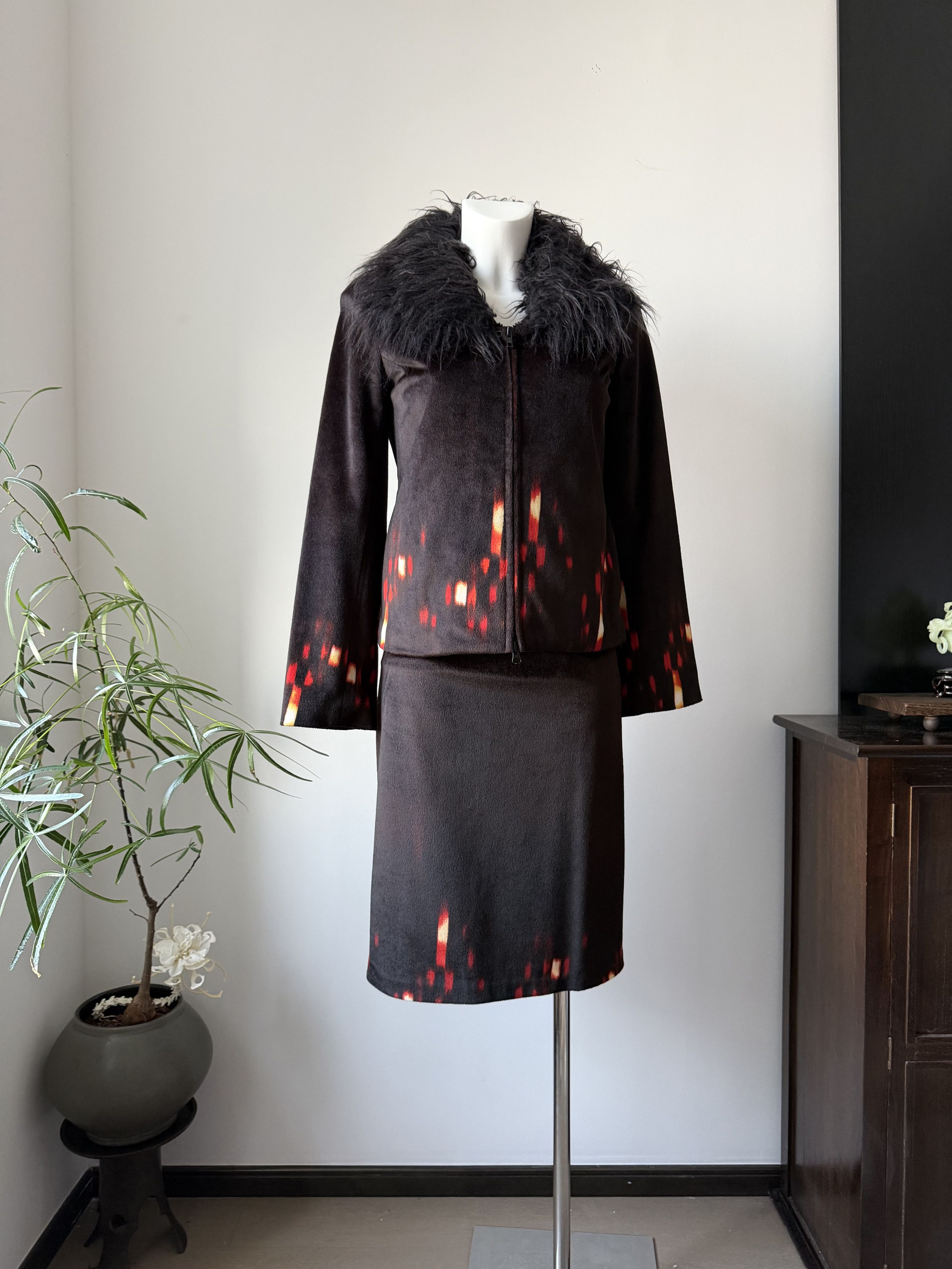 Vivienne Tam VIVIENNETAM Black Fur Collar Winter Set Size XS / US 0-2 / IT 36-38 - 1 Thumbnail