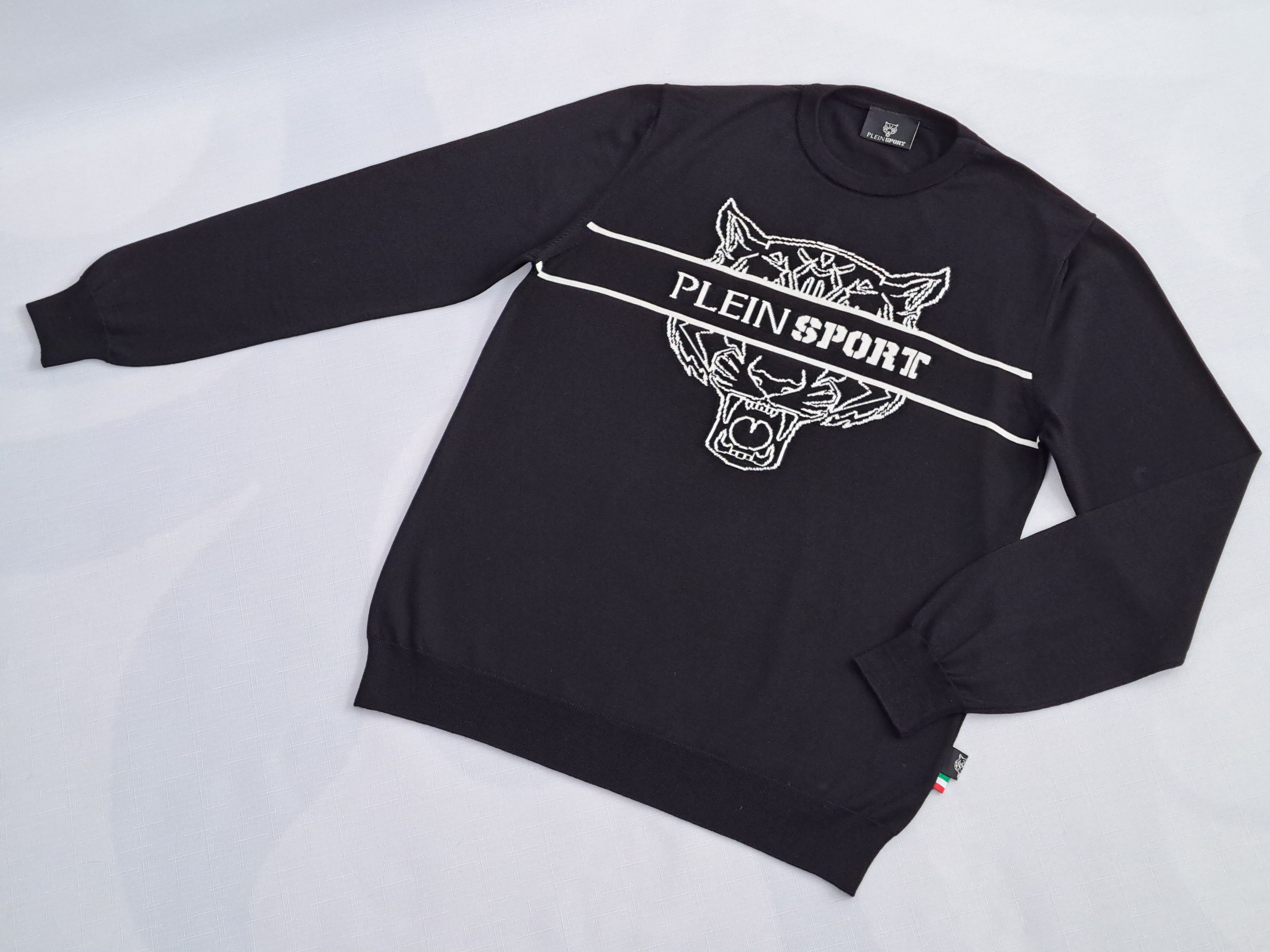 Philipp Plein PLEIN Sport Tiger Head Logo merino wool sweater. Size XL Size US XL / EU 56 / 4 - 1 Thumbnail